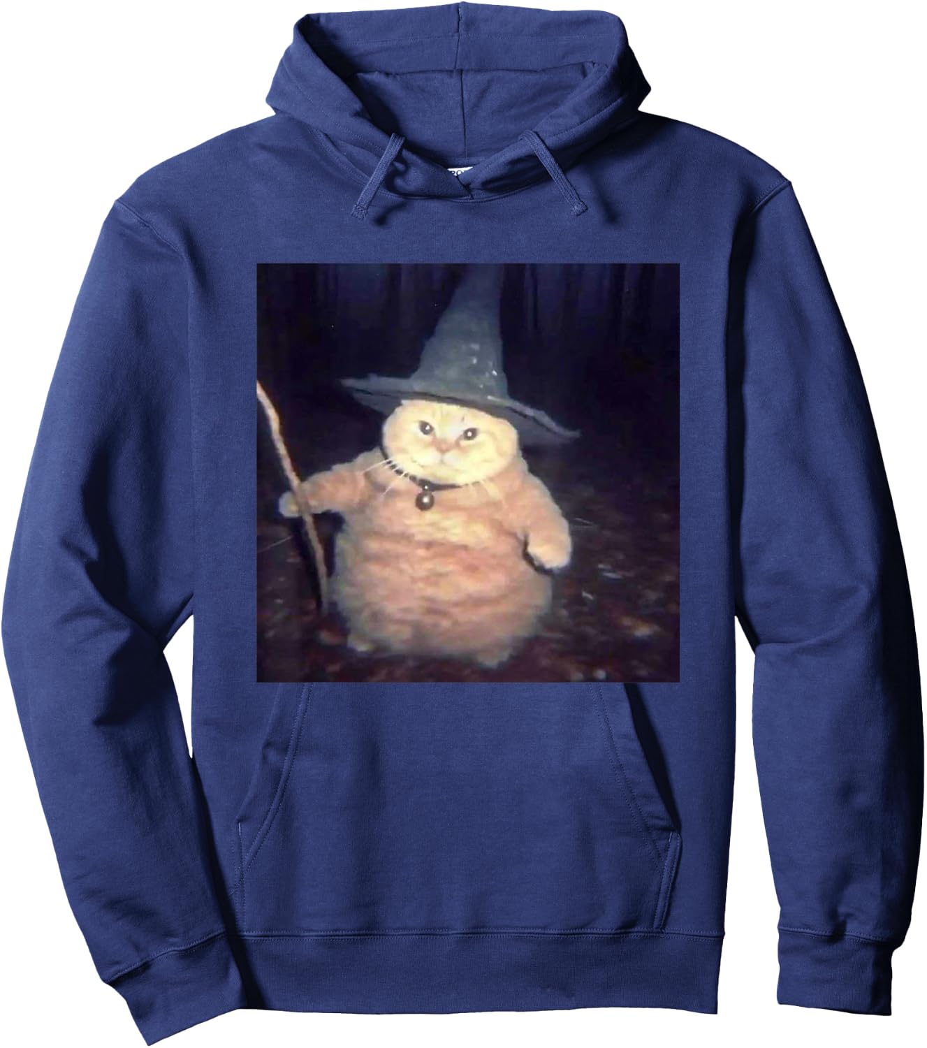 Vintage Witch Cat Peekaboo Halloween Funny Cat Meme Weird Hoodie - Hoodie | Navy