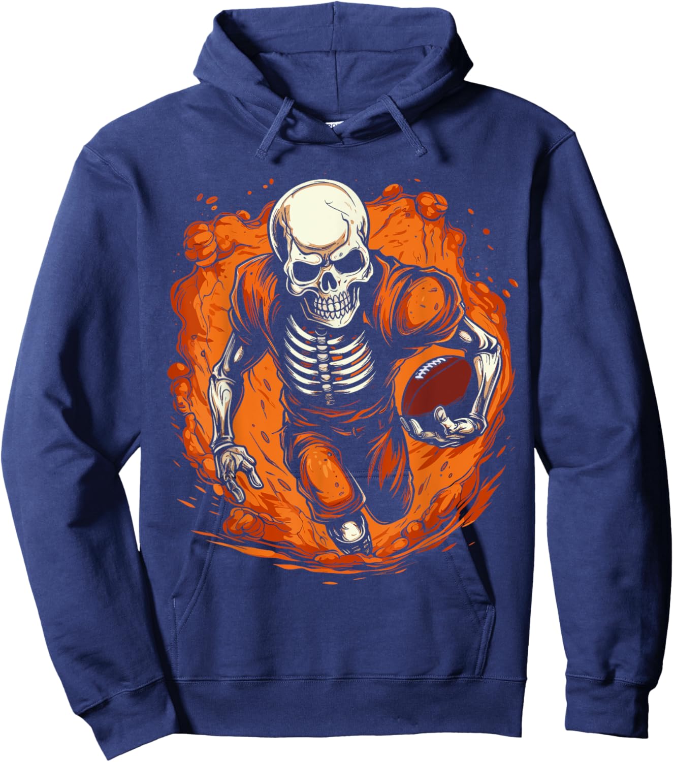 American Football Skeleton Football Player Halloween Spooky Hoodie - Hoodie | Navy