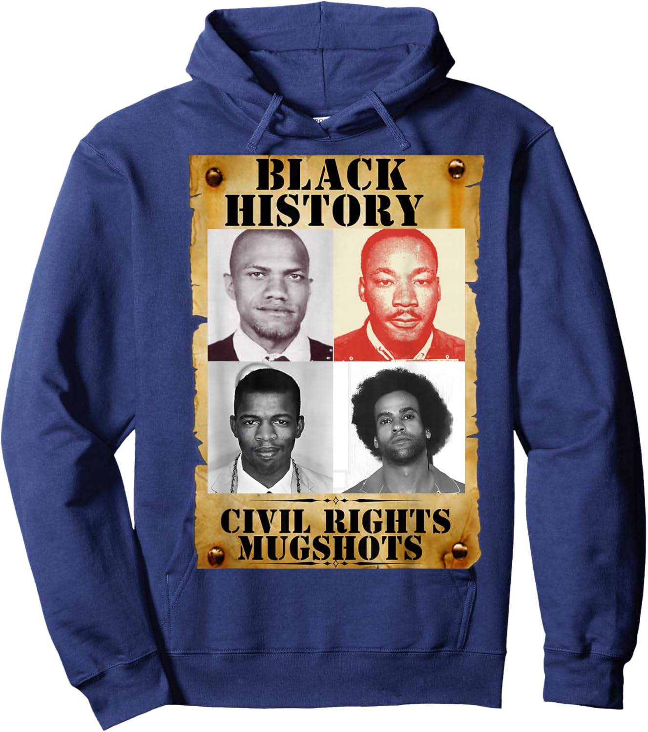 Black History Month Authentic Civil Rights Mugshots Design Hoodie - Hoodie | Navy