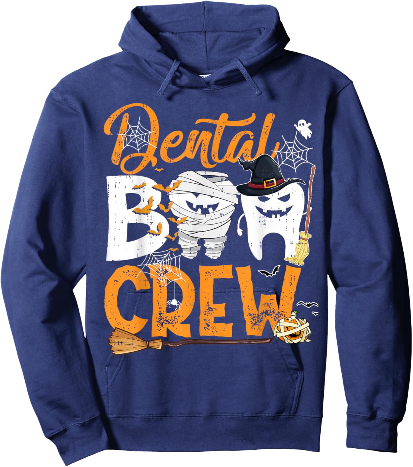 Dental Boo Crew Funny Dentist Assistant Halloween Costume Hoodie - Hoodie | Navy