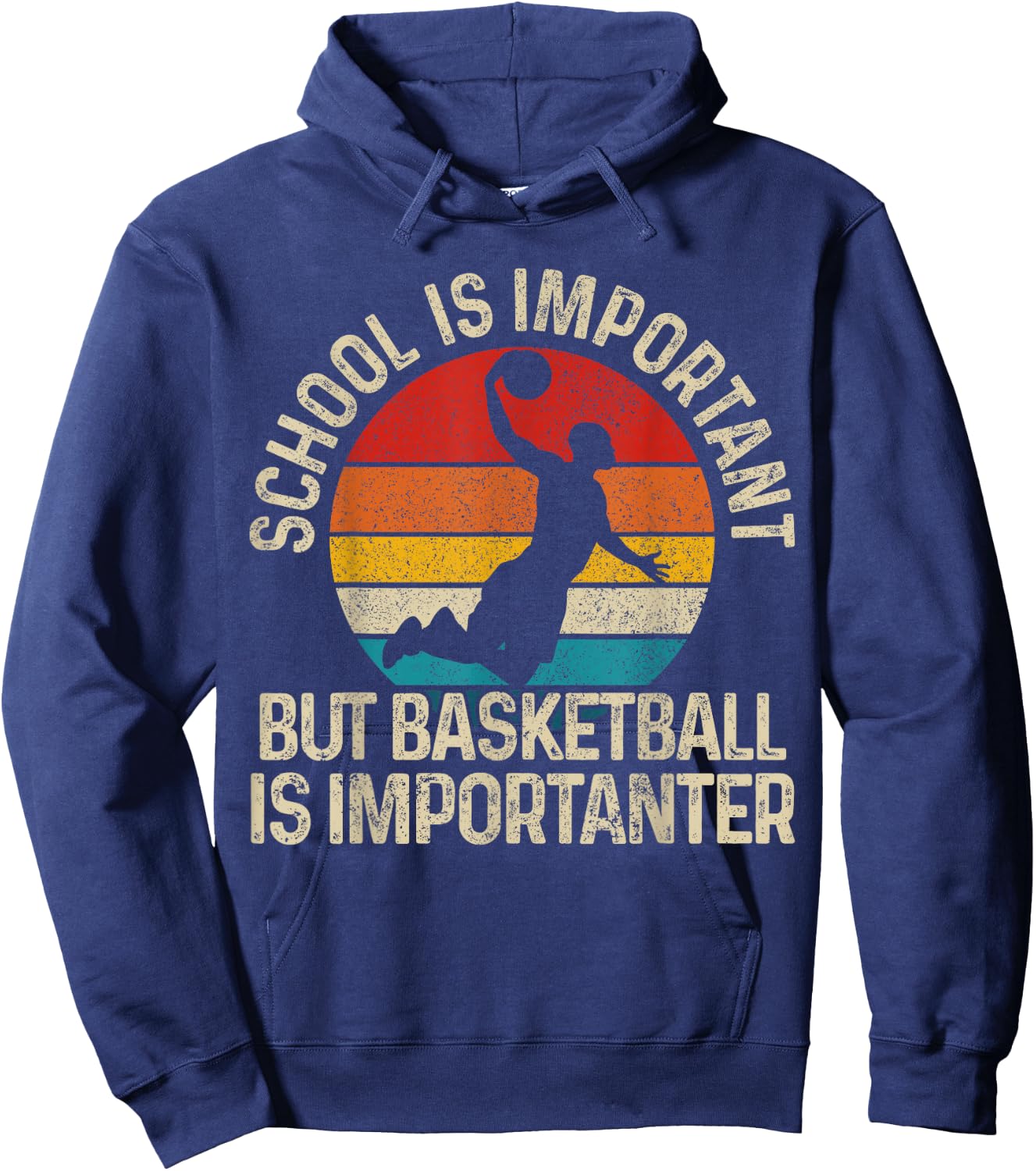 Basketball Vintage Saying Funny Gift Hoodie - Hoodie | Navy