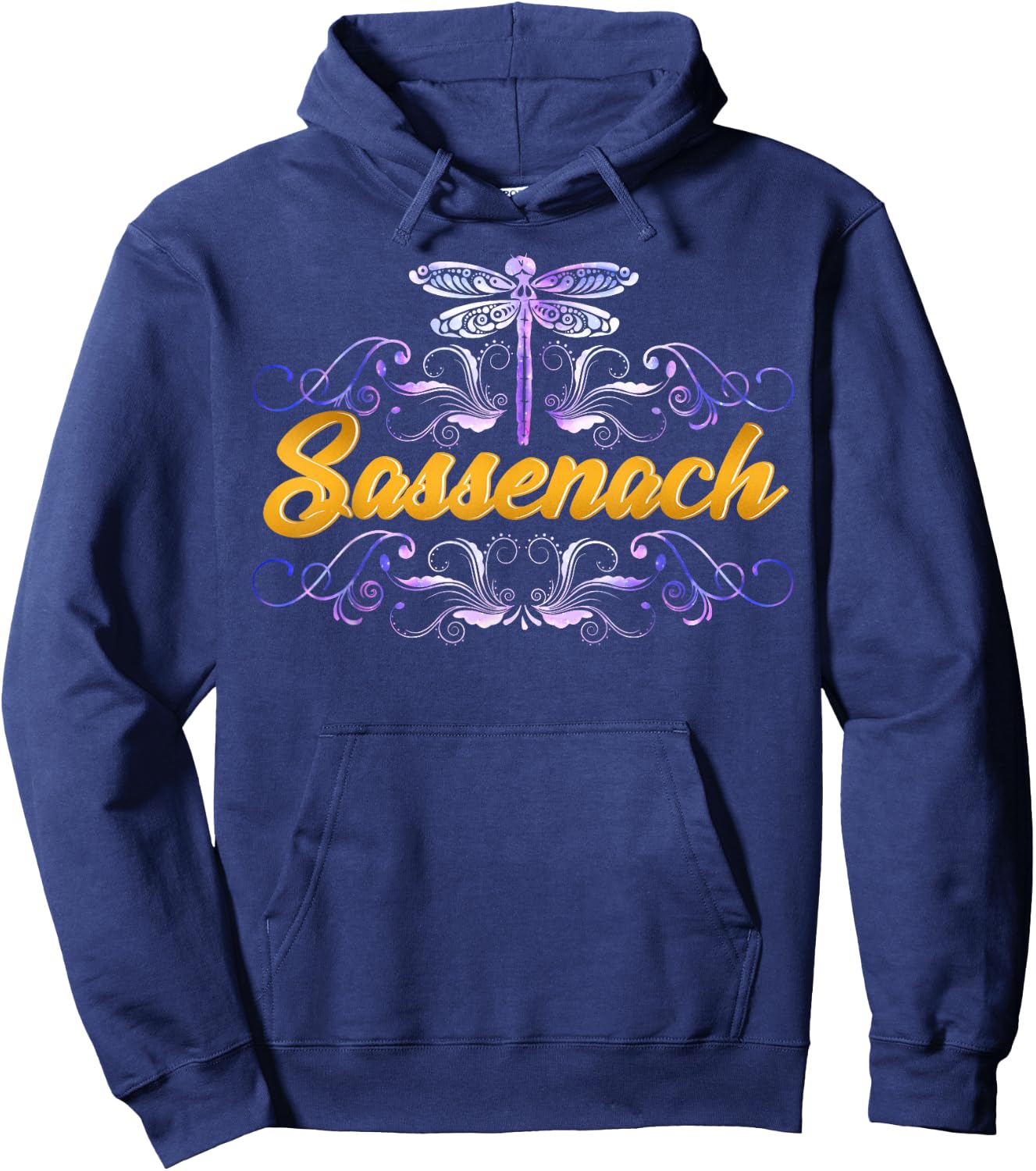 Sassenach Outlander Gaelic Dragonfly Men and Women Hoodie - Hoodie | Navy