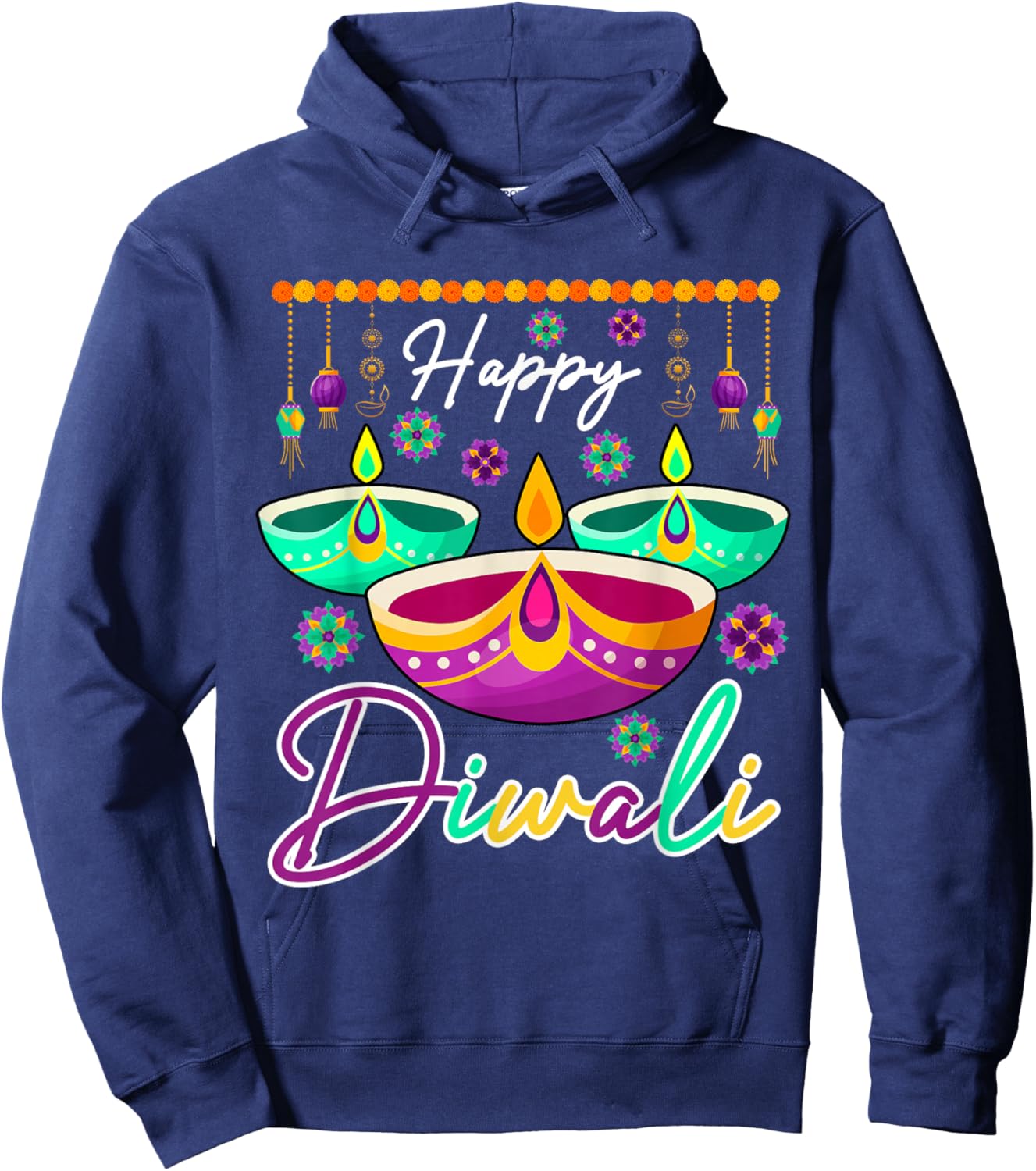 Happy Diwali Funny Festival Proud Indian Matching Family Hoodie - Hoodie | Navy