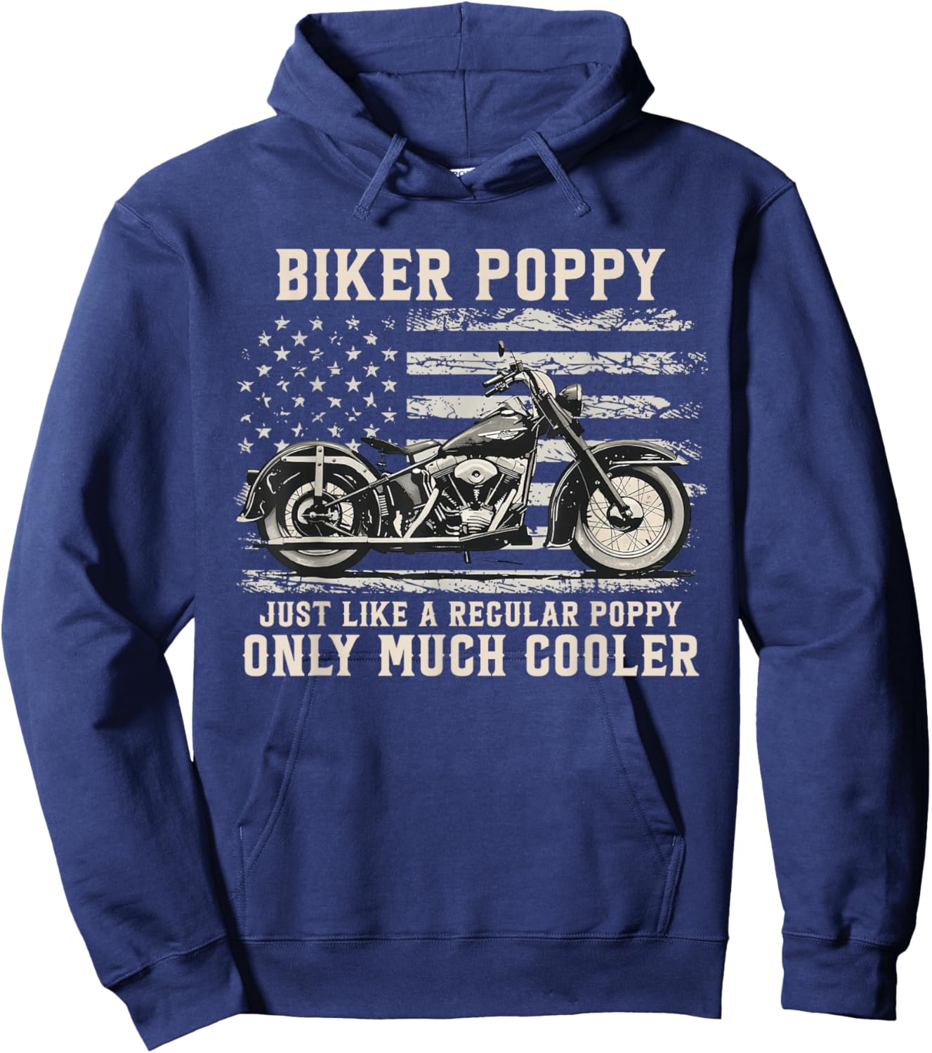 Biker Poppy Like A Normal Poppy Only Much Cooler Hoodie - Hoodie | Navy