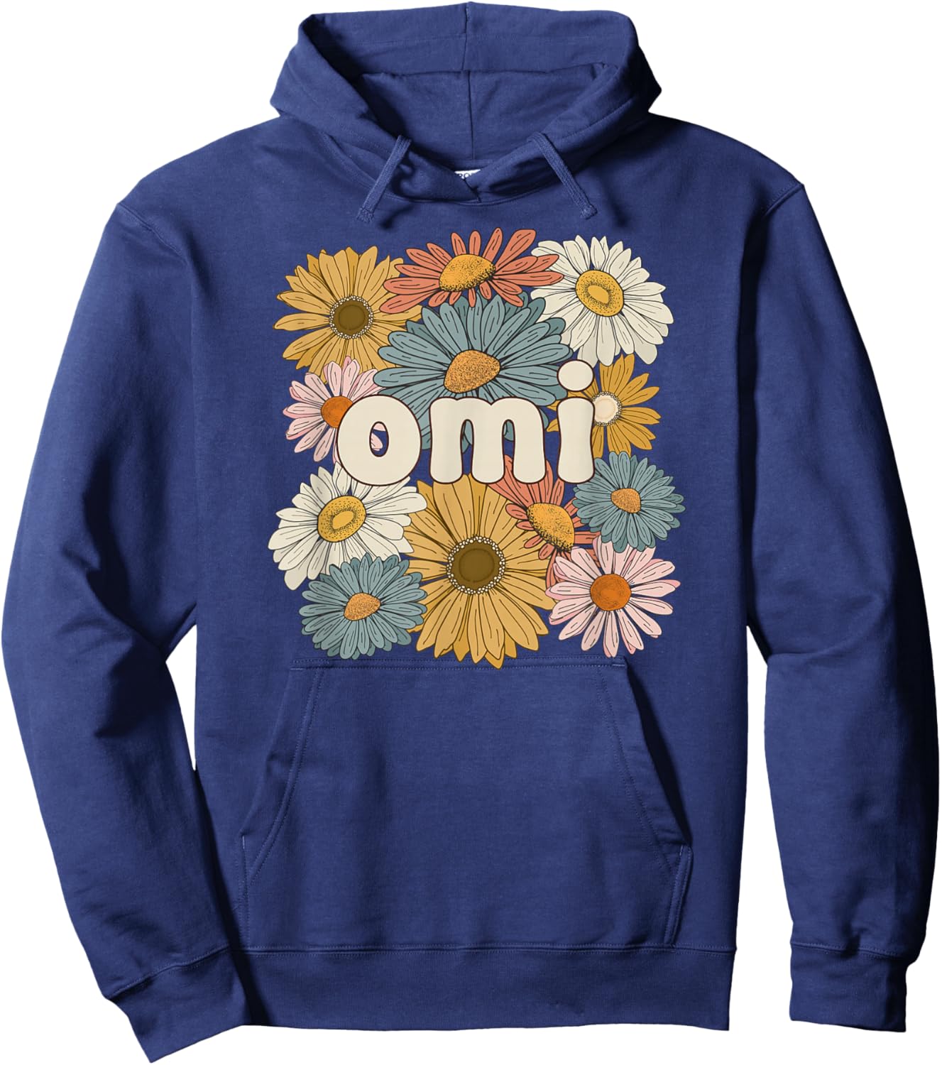 Groovy Omi Grandmother Flowers Omi Grandma Hoodie - Hoodie | Navy