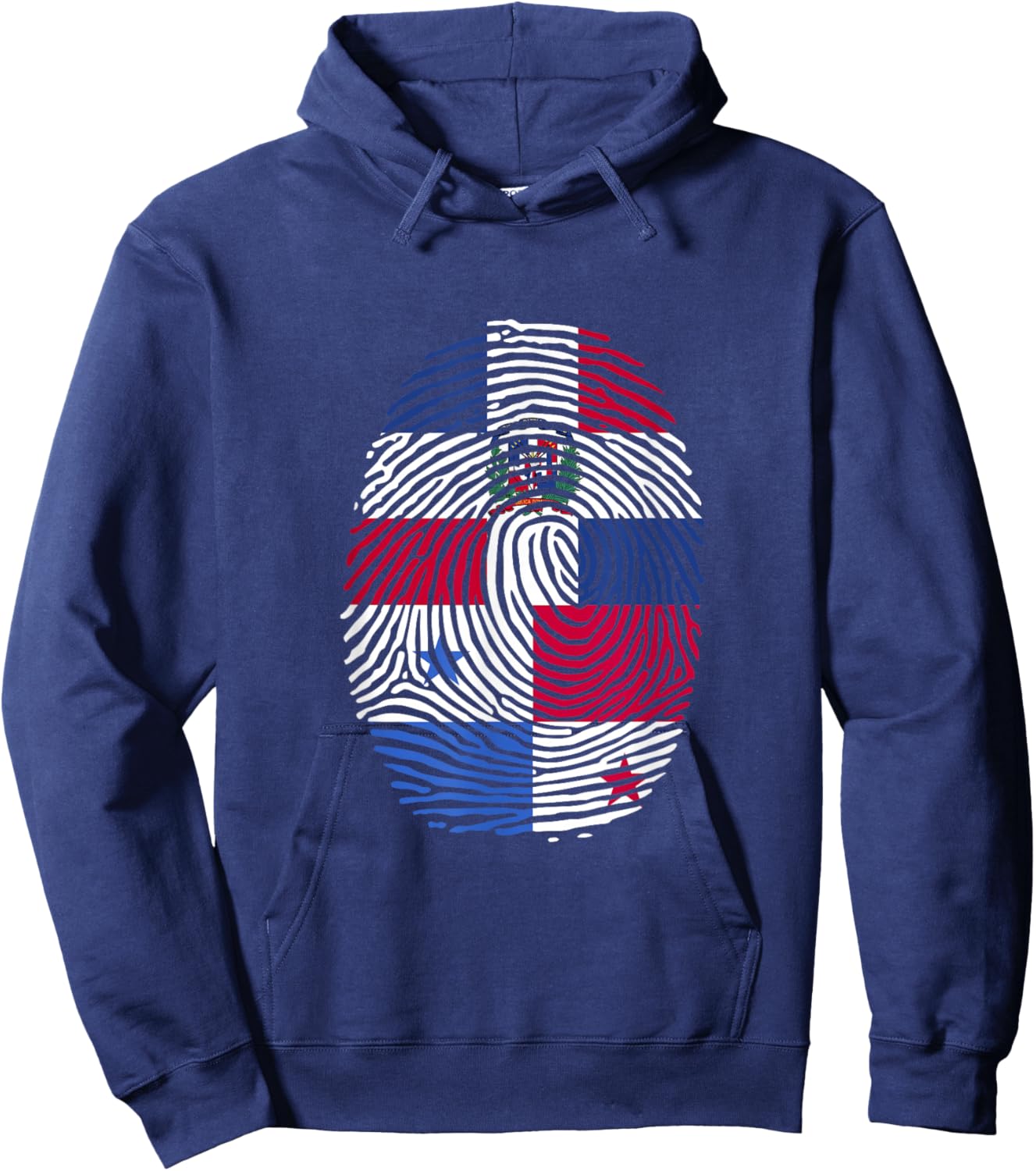 Dominican and Panama Fingerprint Dominicana Panamanian Roots Hoodie - Hoodie | Navy