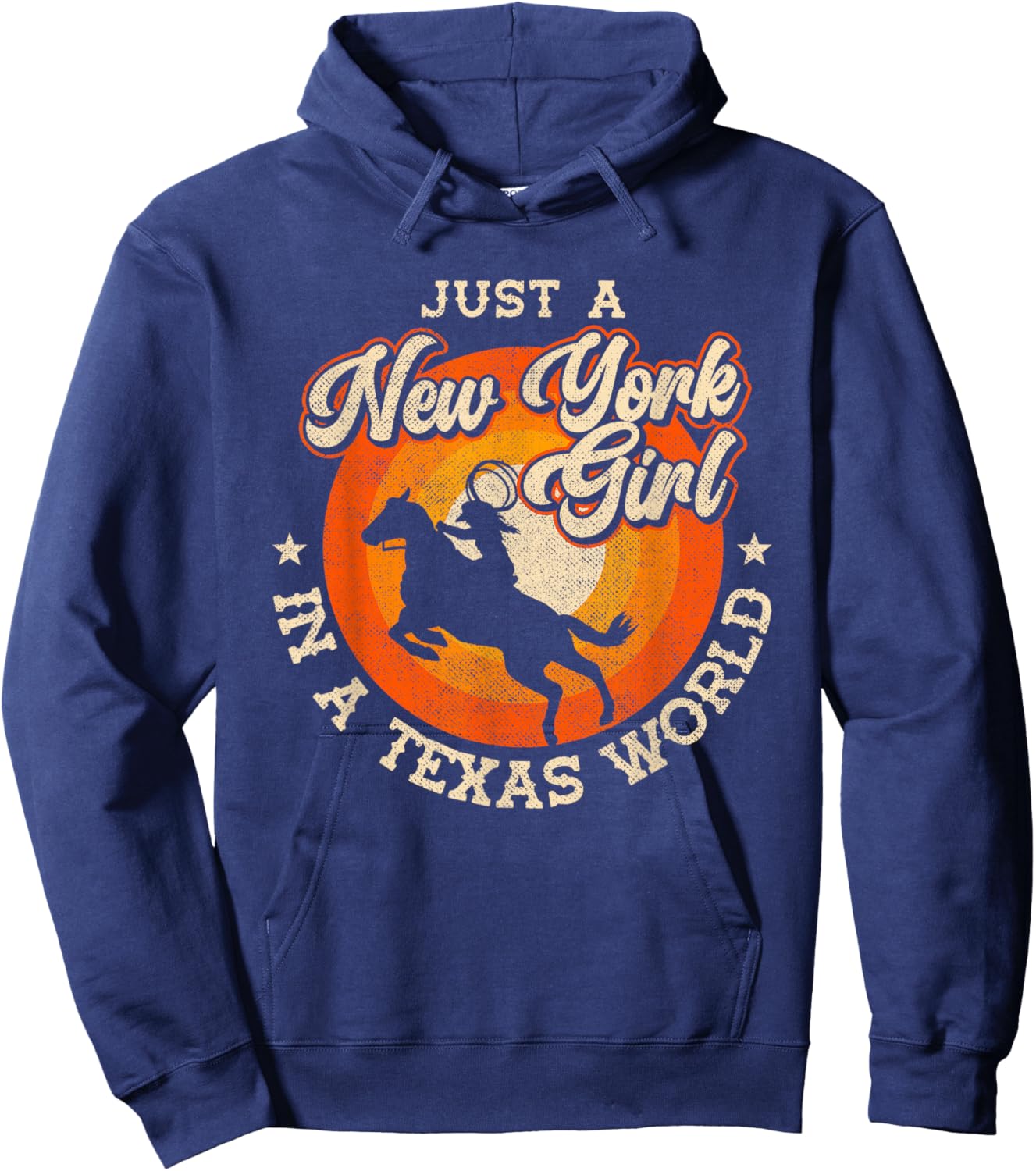 Just A New York Girl In A Texas World Proud New Yorkers Hoodie - Hoodie | Navy