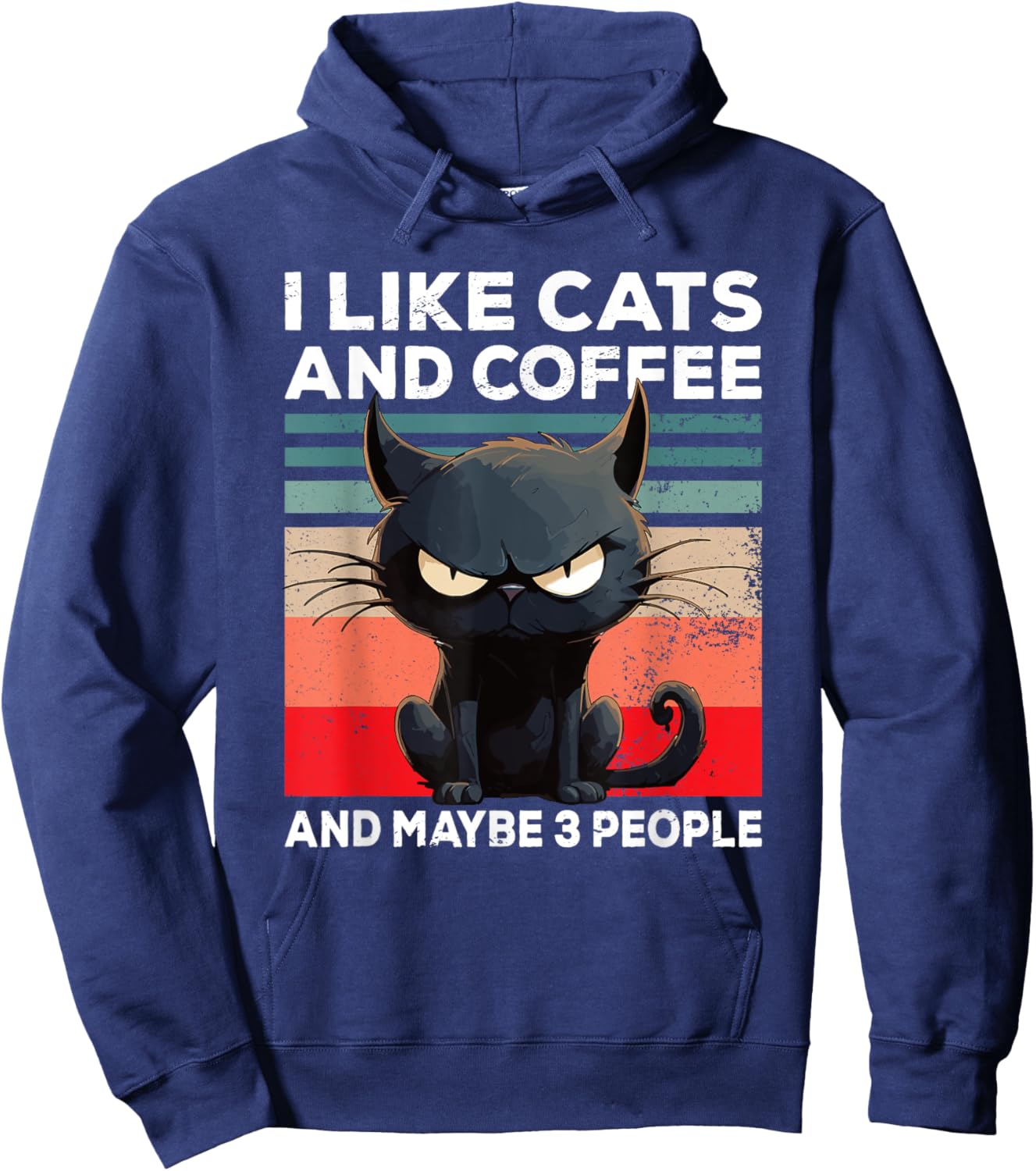 Coffee Cat I I like cats and coffee and maybe 3 people Women Hoodie - Hoodie | Navy