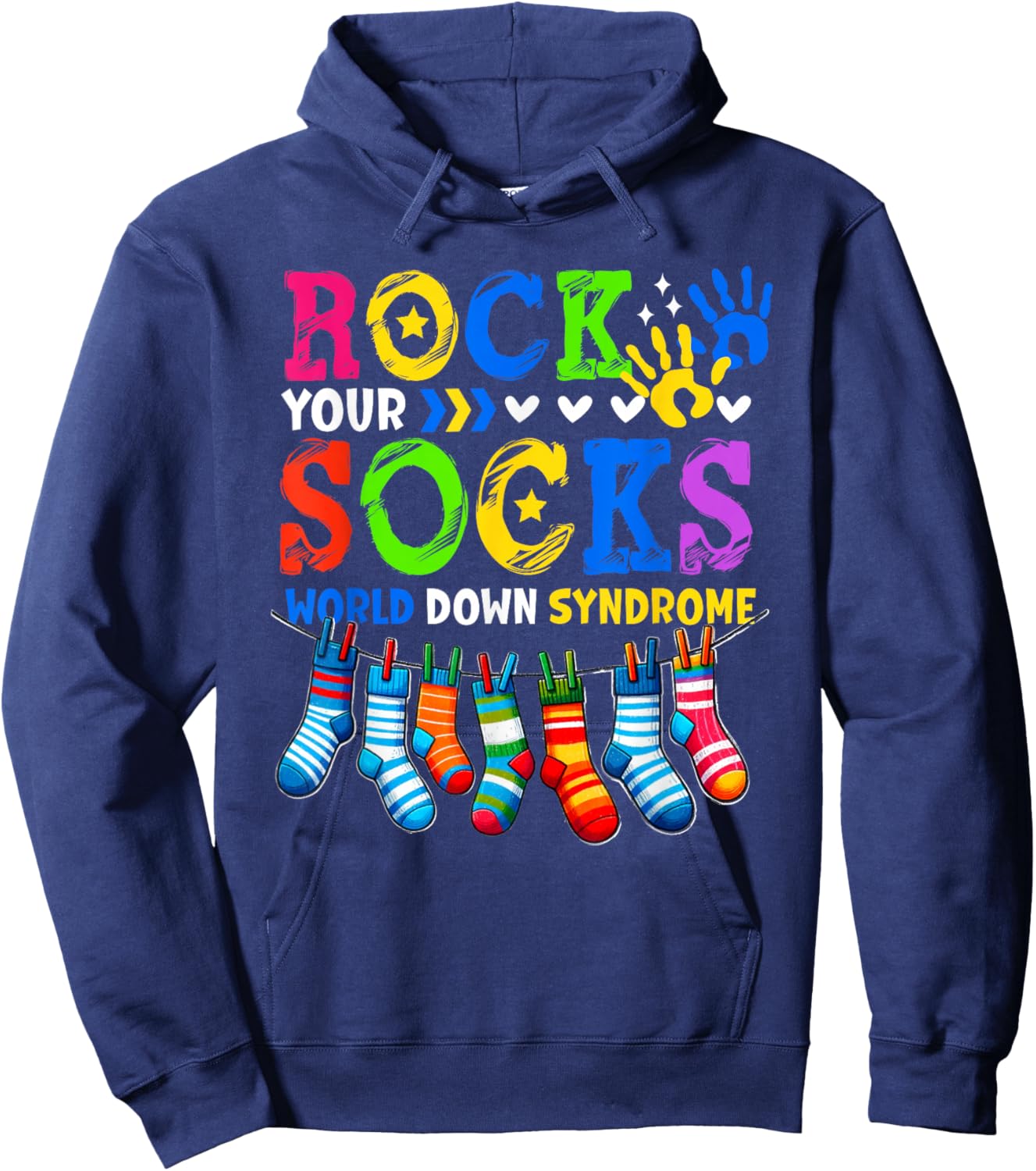 Rock Your Socks Team World Down Syndrome Awareness T21 Squad Hoodie - Hoodie | Navy