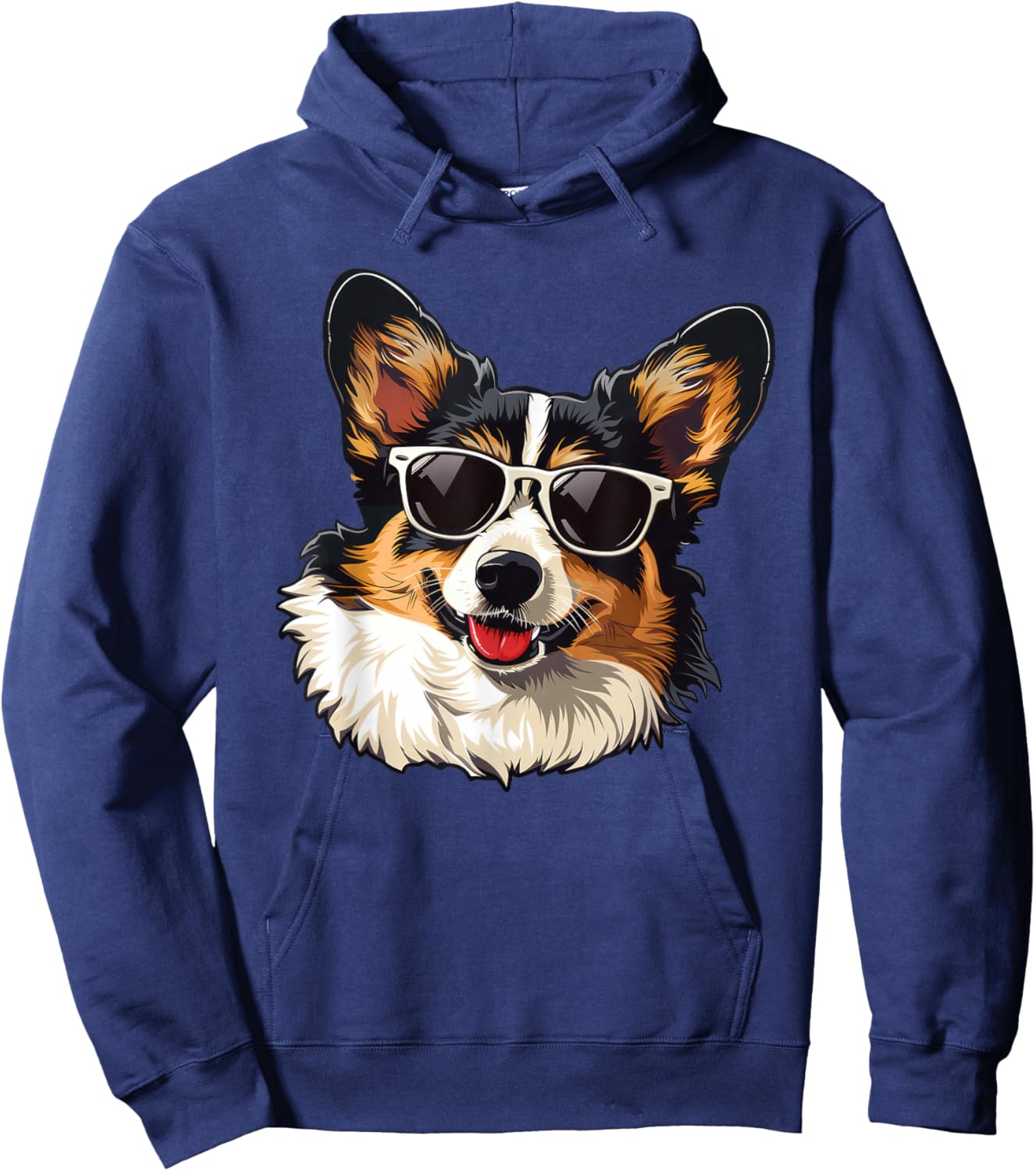 Cardigan Welsh Corgi Dog Sunglasses Hoodie - Hoodie | Navy
