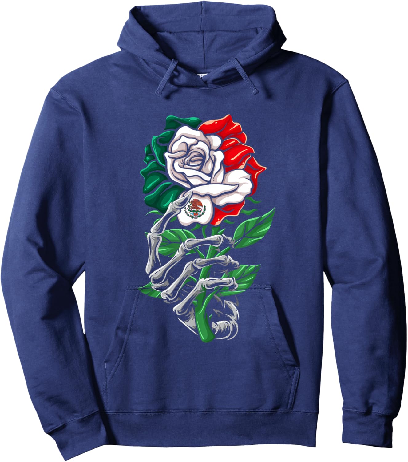 Mexico Gift Rose Tijuana Mexican Hispanic Pride Poncho Hoodie - Hoodie | Navy
