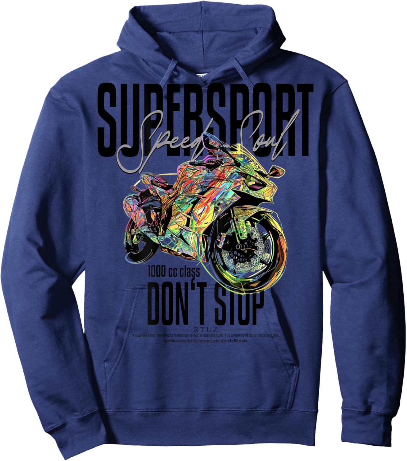 Supersport bike racing motorcycle backprint motorcycle Hoodie - Hoodie | Navy