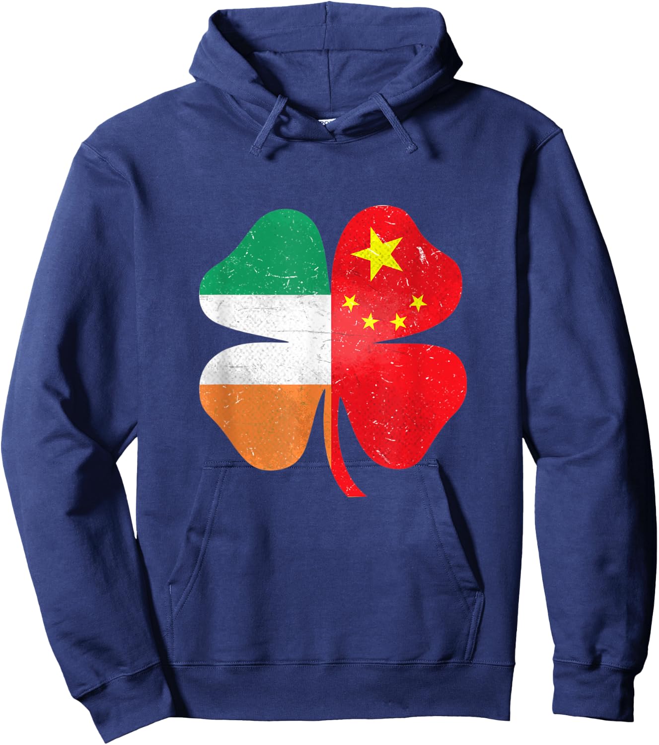 Chinese Irish Shamrock China Ireland St. Patrick's Day Hoodie - Hoodie | Navy