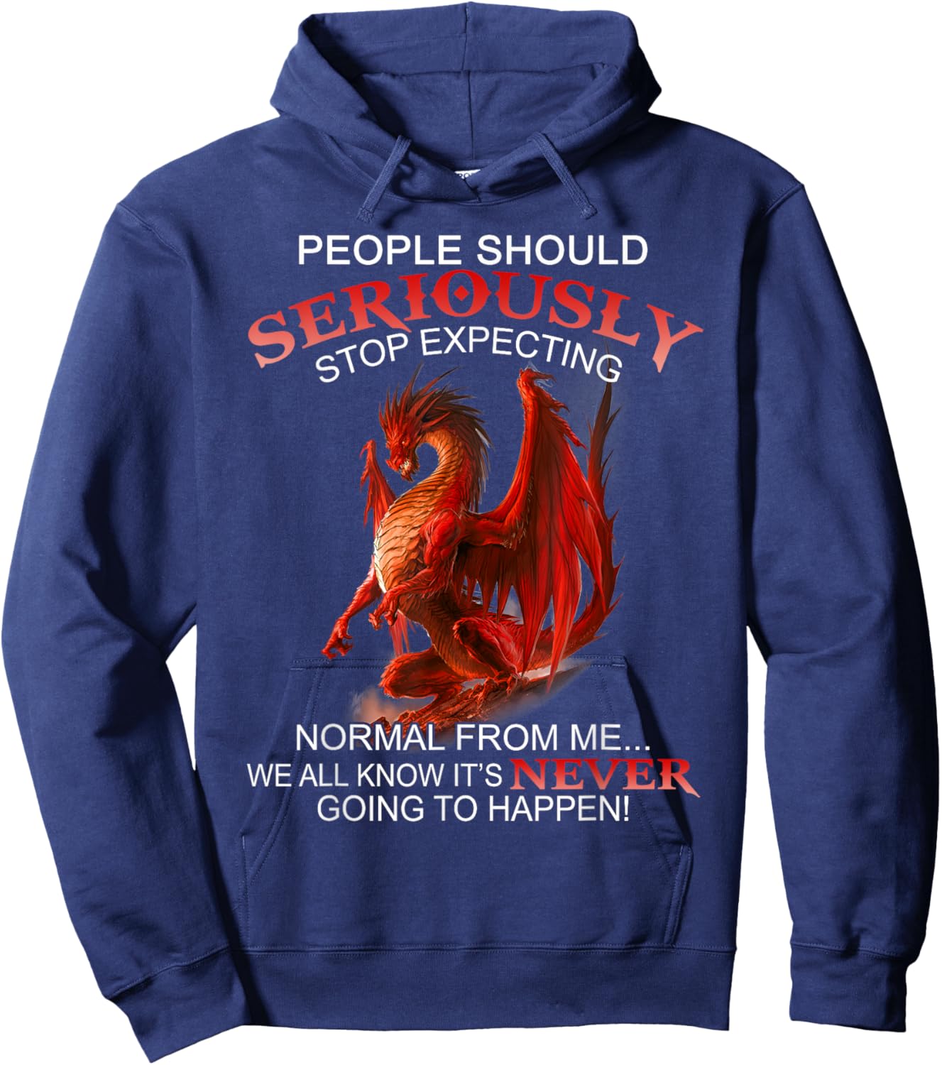People Should Seriously Stop Expecting Normal From Me Dragon Hoodie - Hoodie | Navy