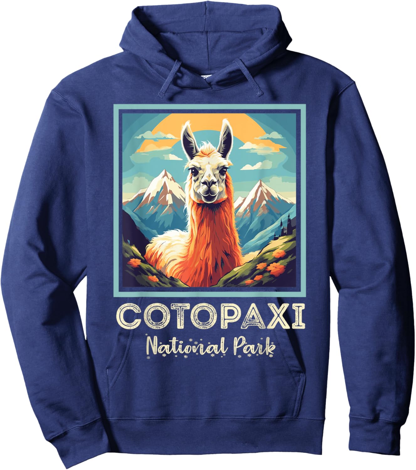Cotopaxi Llama Flower National Park Souvenir Ecuador Hiking Hoodie - Hoodie | Navy