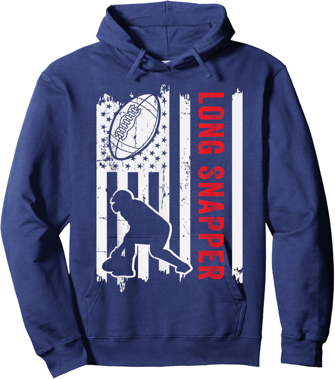 American Flag Long Snapper Football Player Position Team Hoodie - Hoodie | Navy