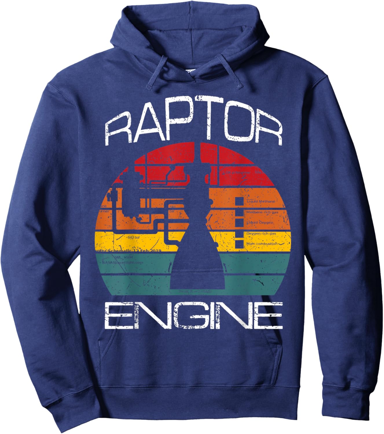 Starship Raptor Engine For Rocket Scientist & Space Explorer Hoodie - Hoodie | Navy