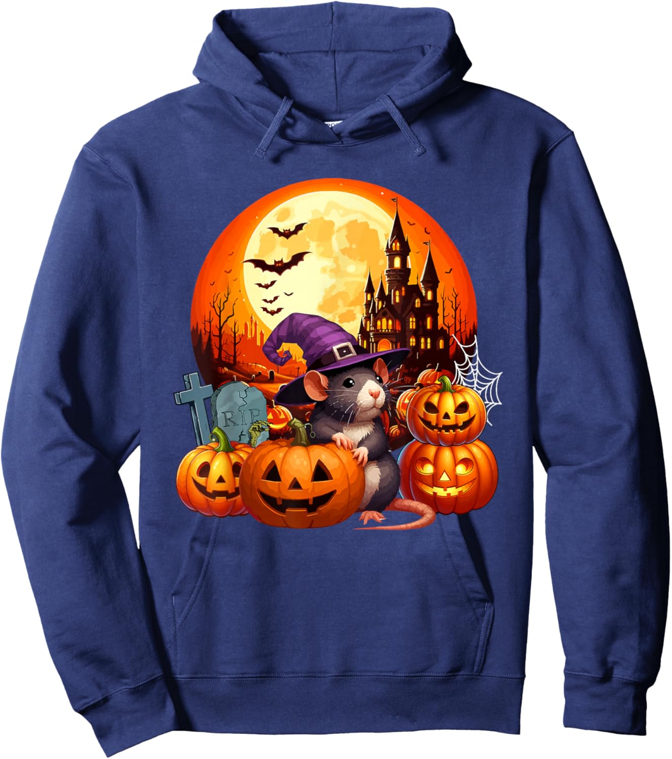 Rat Cosplay Witch Halloween Moon Matching Kids Toddler Hoodie - Hoodie | Navy