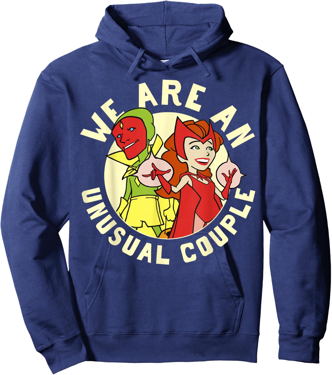 Marvel WandaVision Halloween We Are An Unusual Couple Retro Hoodie - Hoodie | Navy