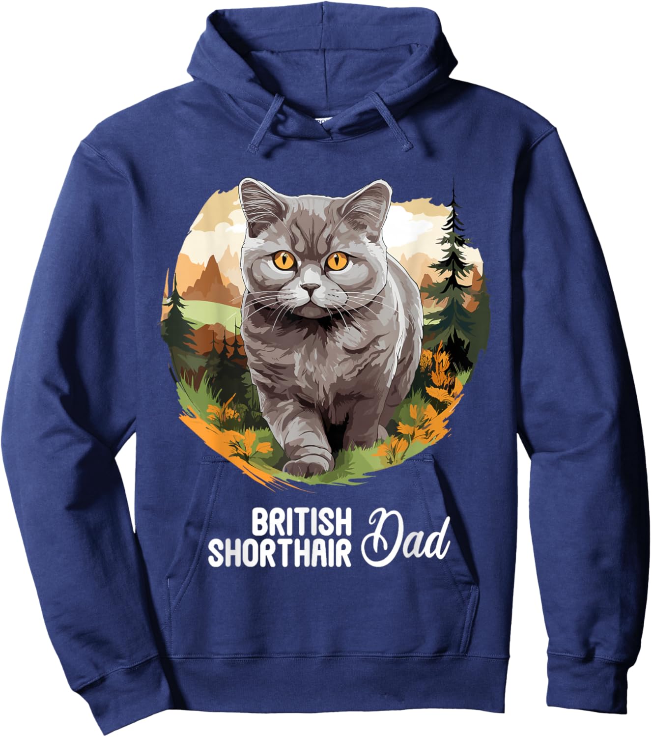 British Shorthair Cats Cat British Shorthair Dad Hoodie - Hoodie | Navy