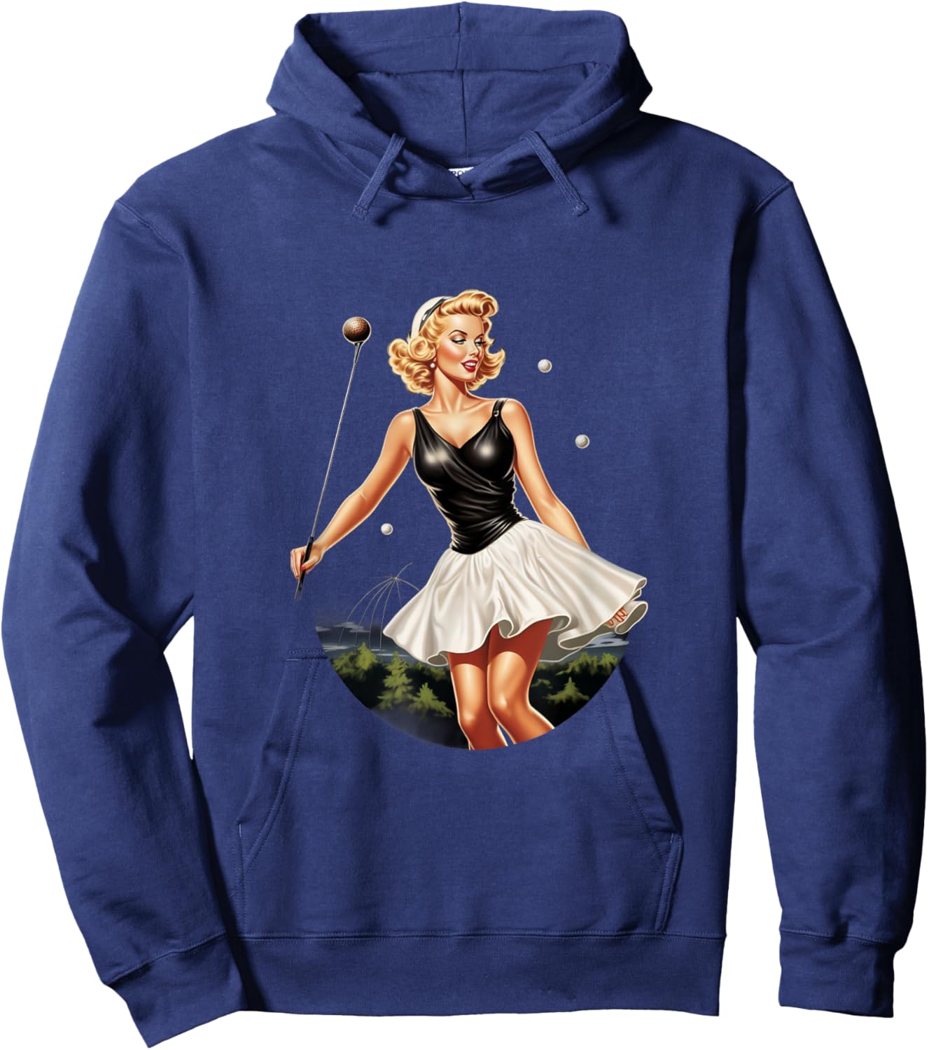 Pinup Girl Golfer Golf Vintage Hoodie - Hoodie | Navy