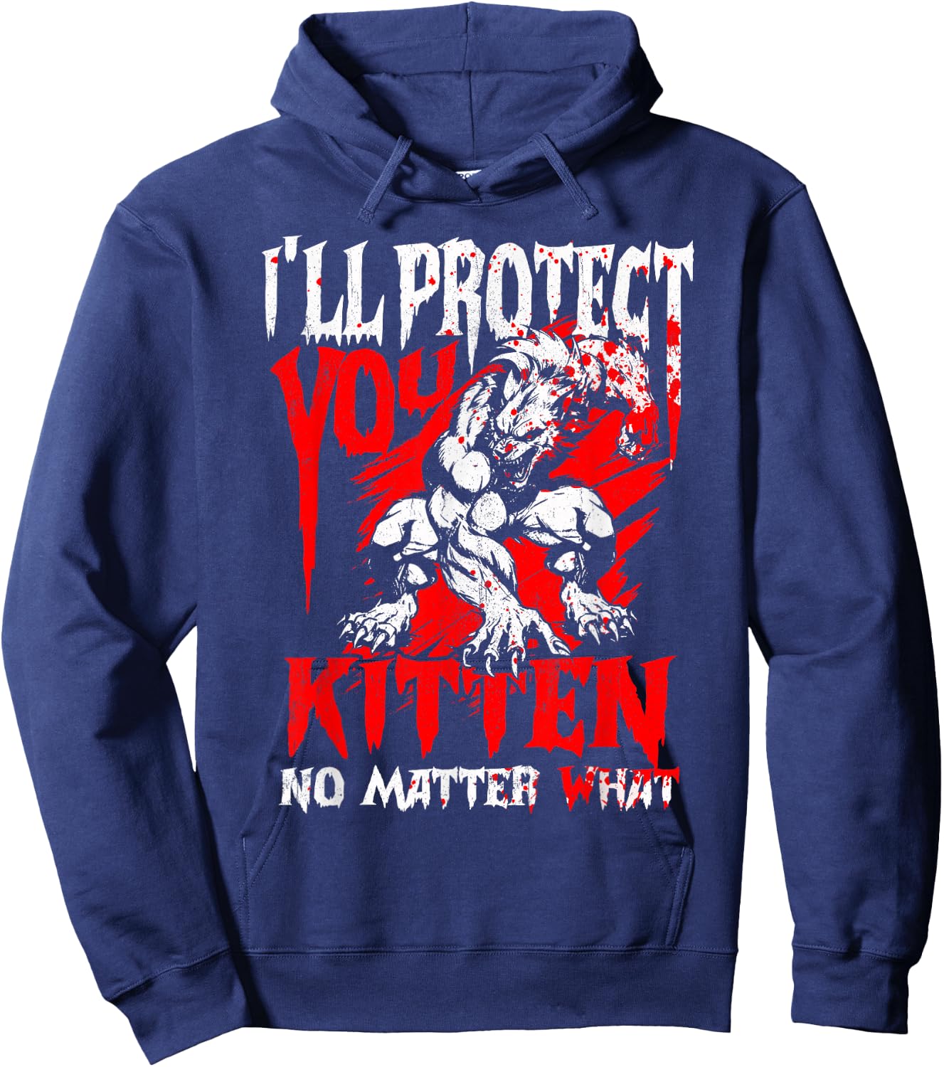 Alpha Wolf Ich werde dich beschützen Kitten egal was [German Language] Hoodie - Hoodie | Navy
