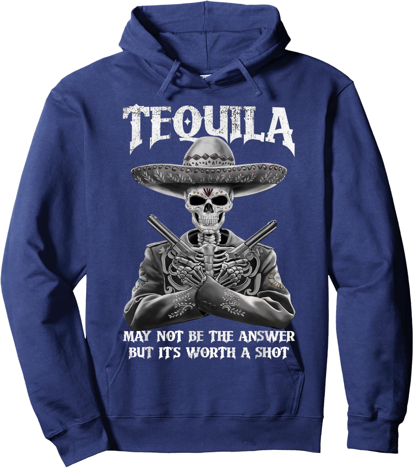 Tequila May Not Be The Answer But It's Worth A Shot Funny Hoodie - Hoodie | Navy