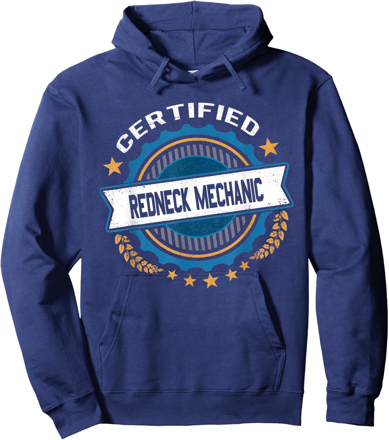 Funny Certified Redneck Mechanic Novelty Gag Gift Hoodie - Hoodie | Navy