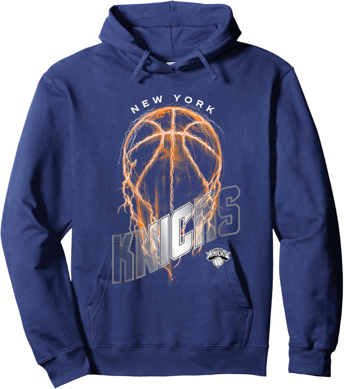 NBA New York Knicks Lightning Bolt Basketball Logo Hoodie - Hoodie | Navy