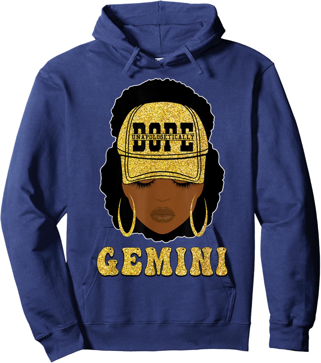 Unapologetically Dope Gemini Queen Black Women Zodiac Hoodie - Hoodie | Navy