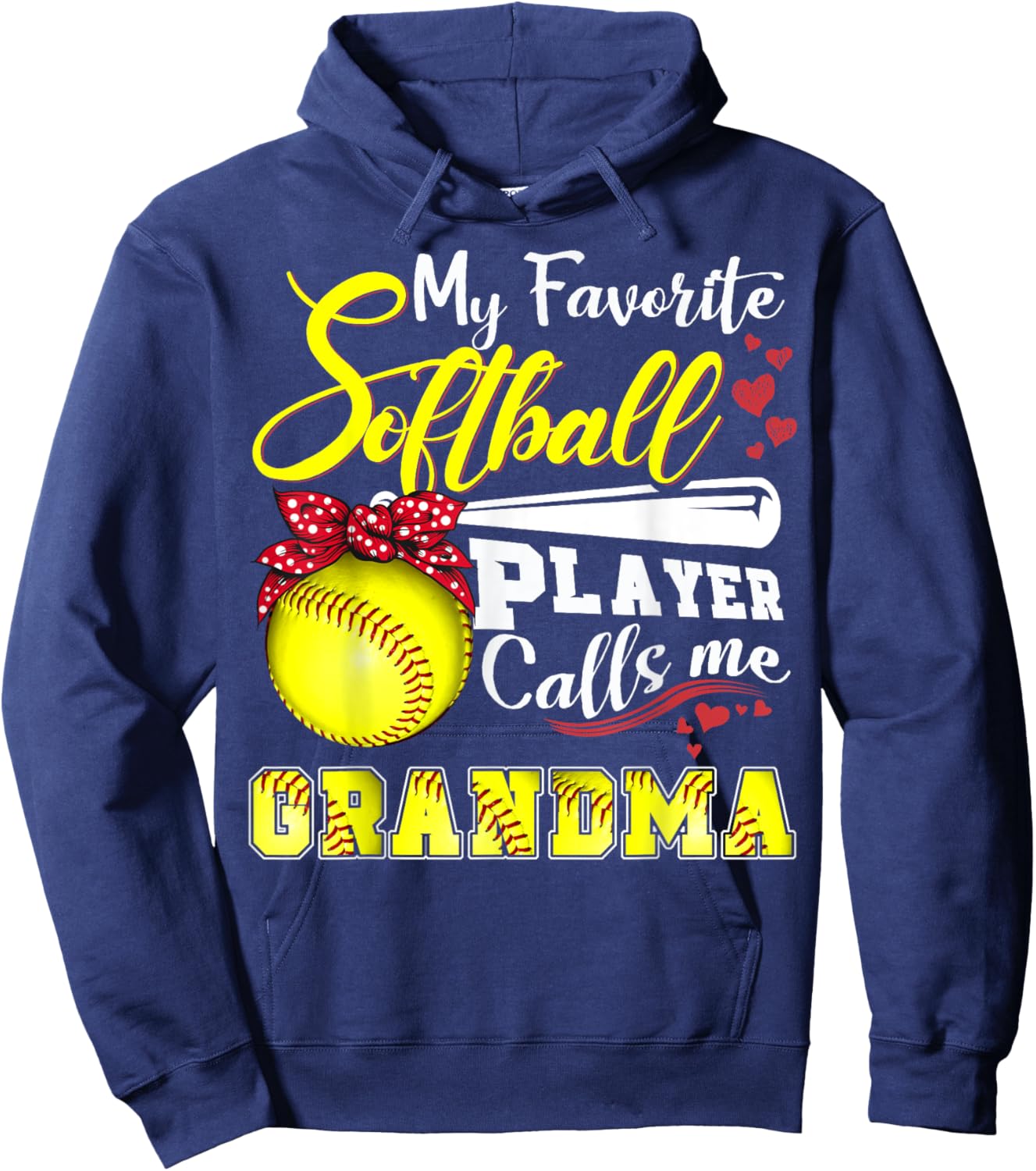 My Favorite Softball Player calls me Grandma Mothers day Hoodie - Hoodie | Navy