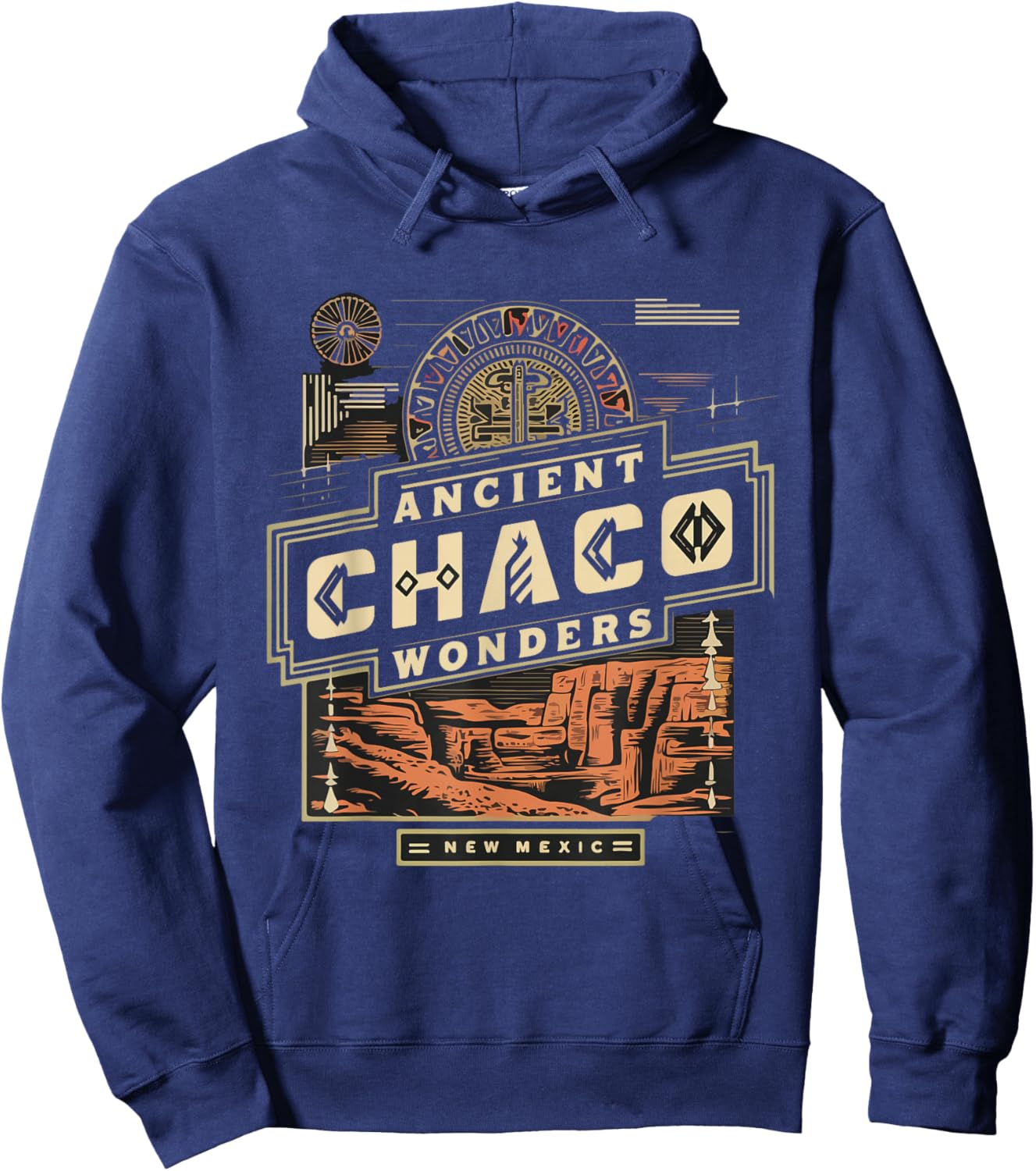 Ancient Pueblo Indian Chaco Canyon National Park Hoodie - Hoodie | Navy