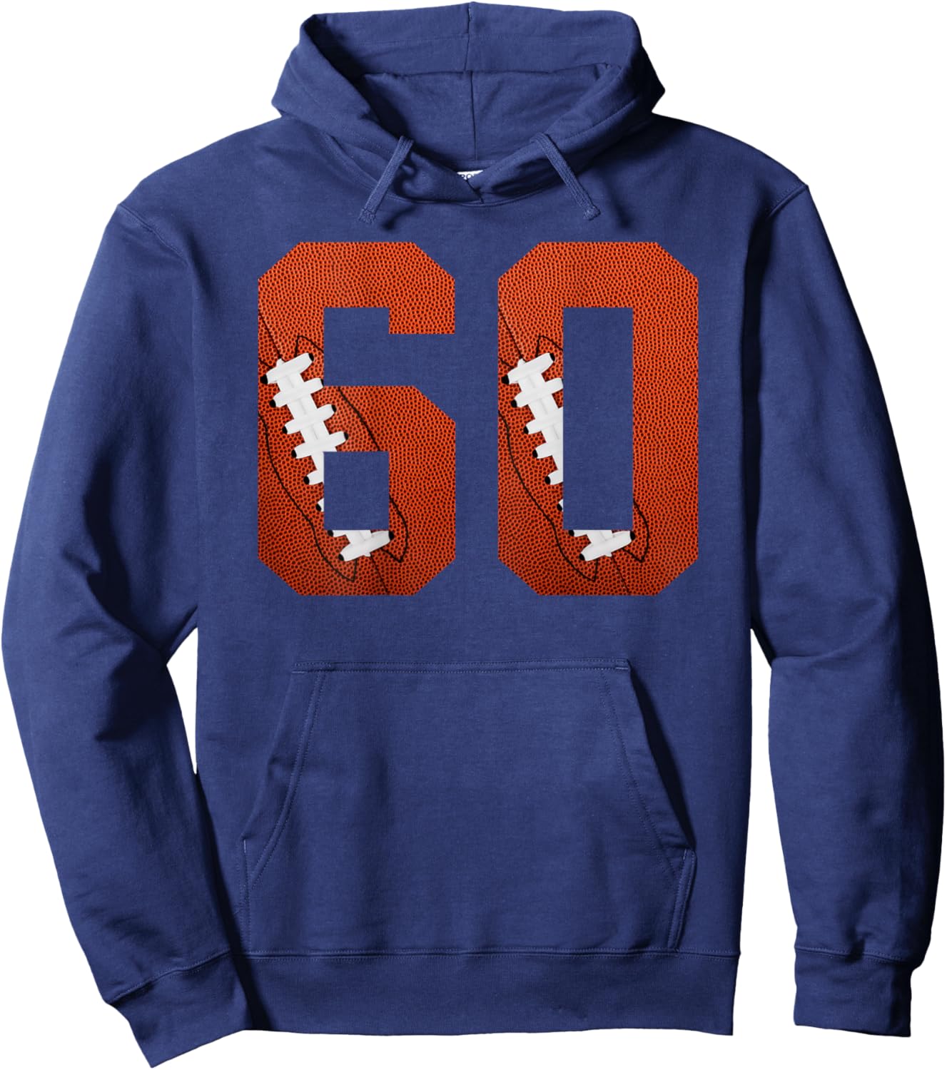Number 60 BACKSIDE - American Football Jersey Numbered Hoodie - Hoodie | Navy