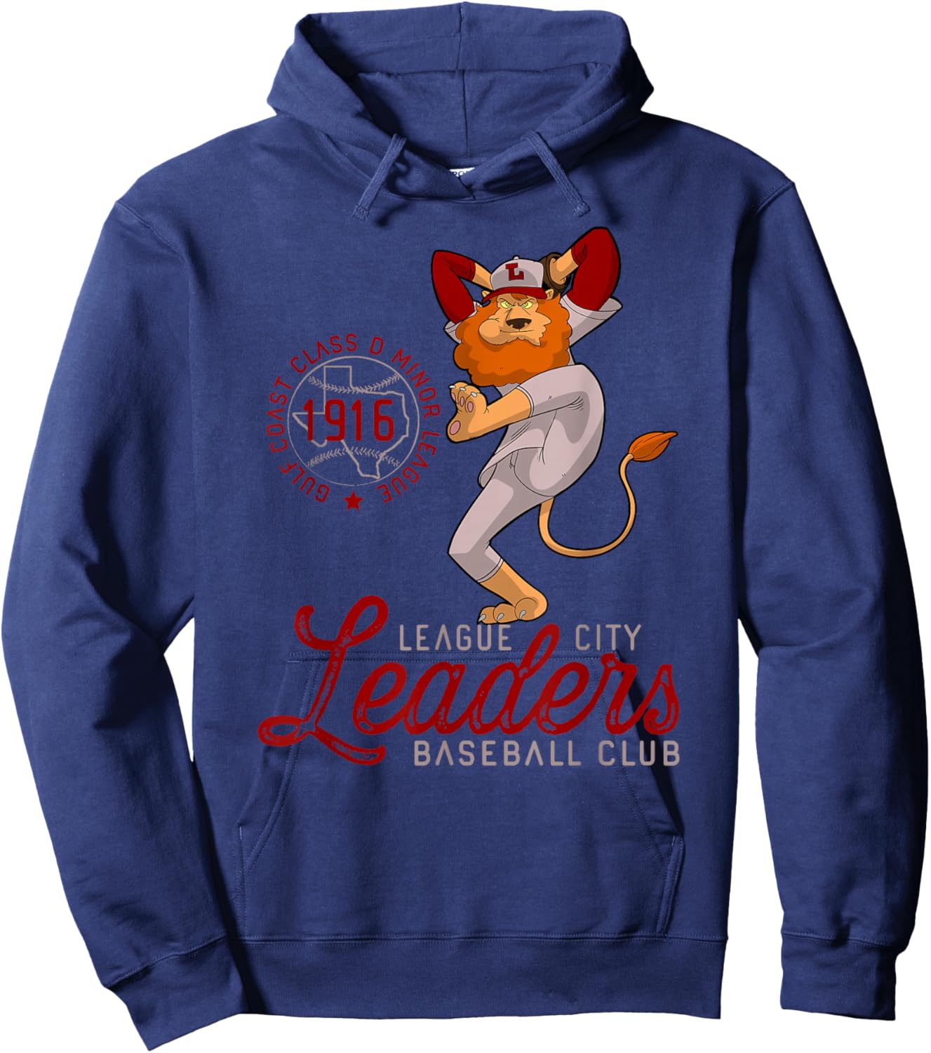 League City Leaders Retro Minor League Baseball Team Hoodie - Hoodie | Navy