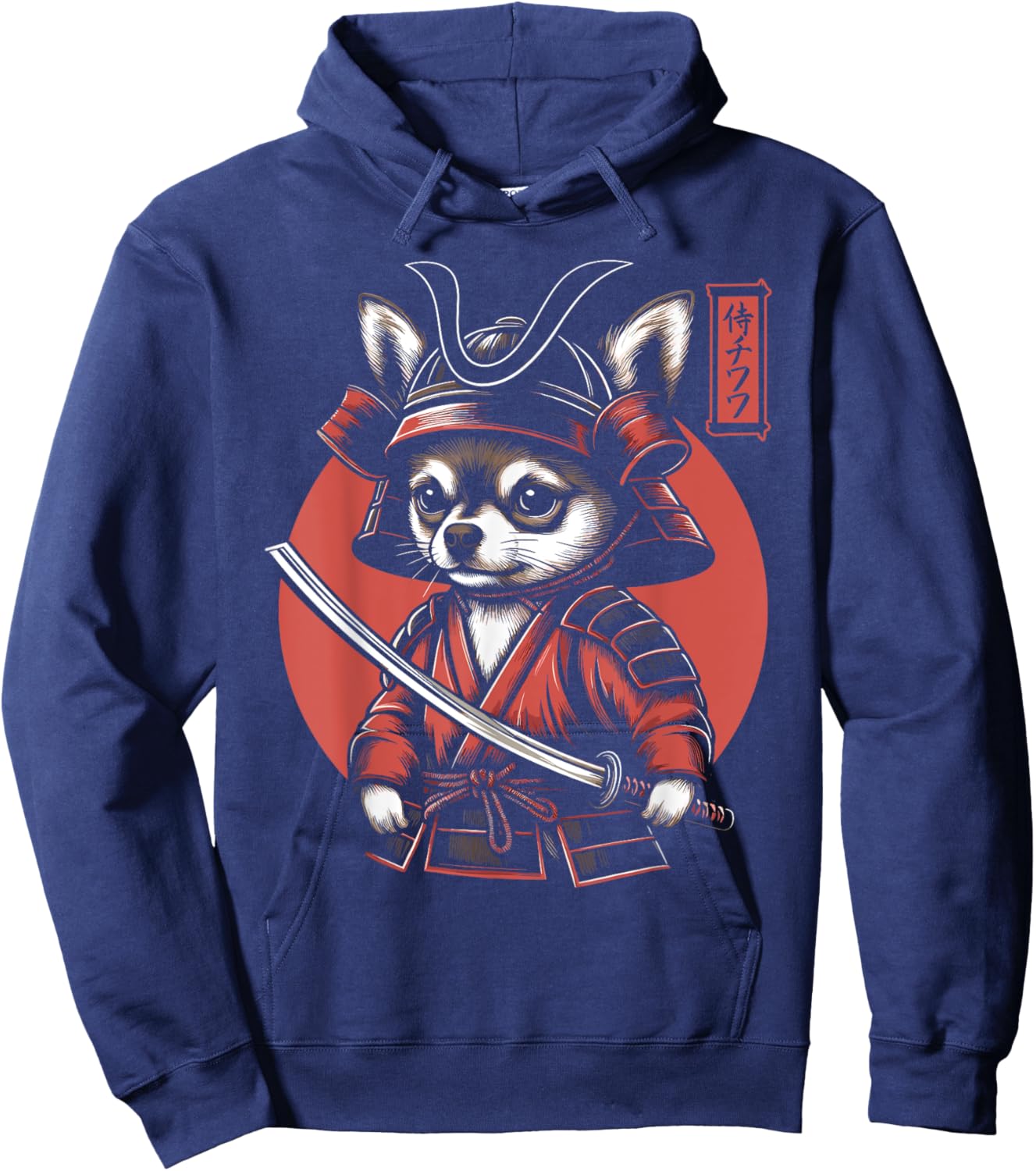 Japanese Chihuahua Dog Samurai Men, Women, Kids Hoodie - Hoodie | Navy