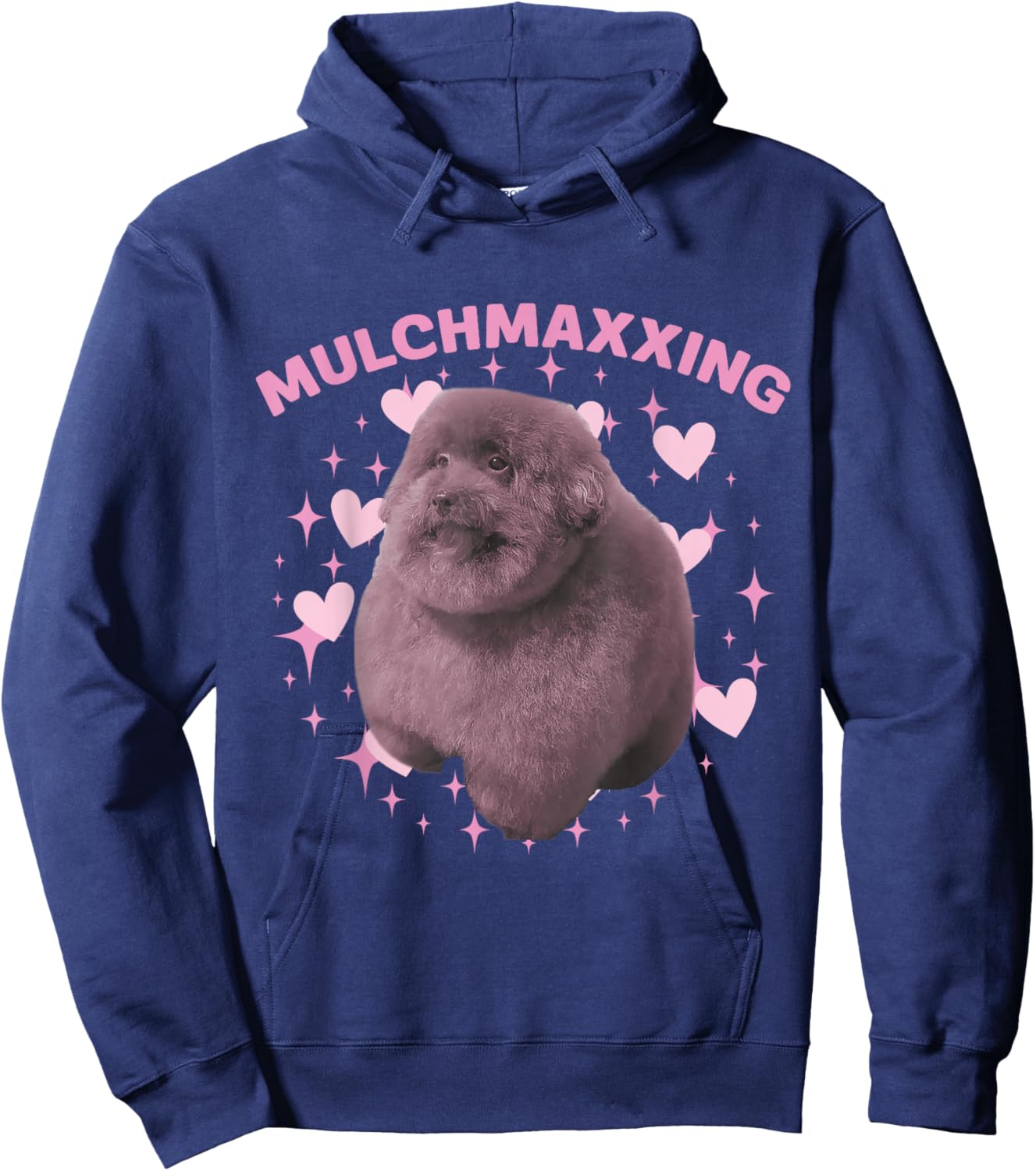 Mulch Gang 4 Life MulchMaxxing Puppy Dog Meme For Dog Lovers Hoodie - Hoodie | Navy