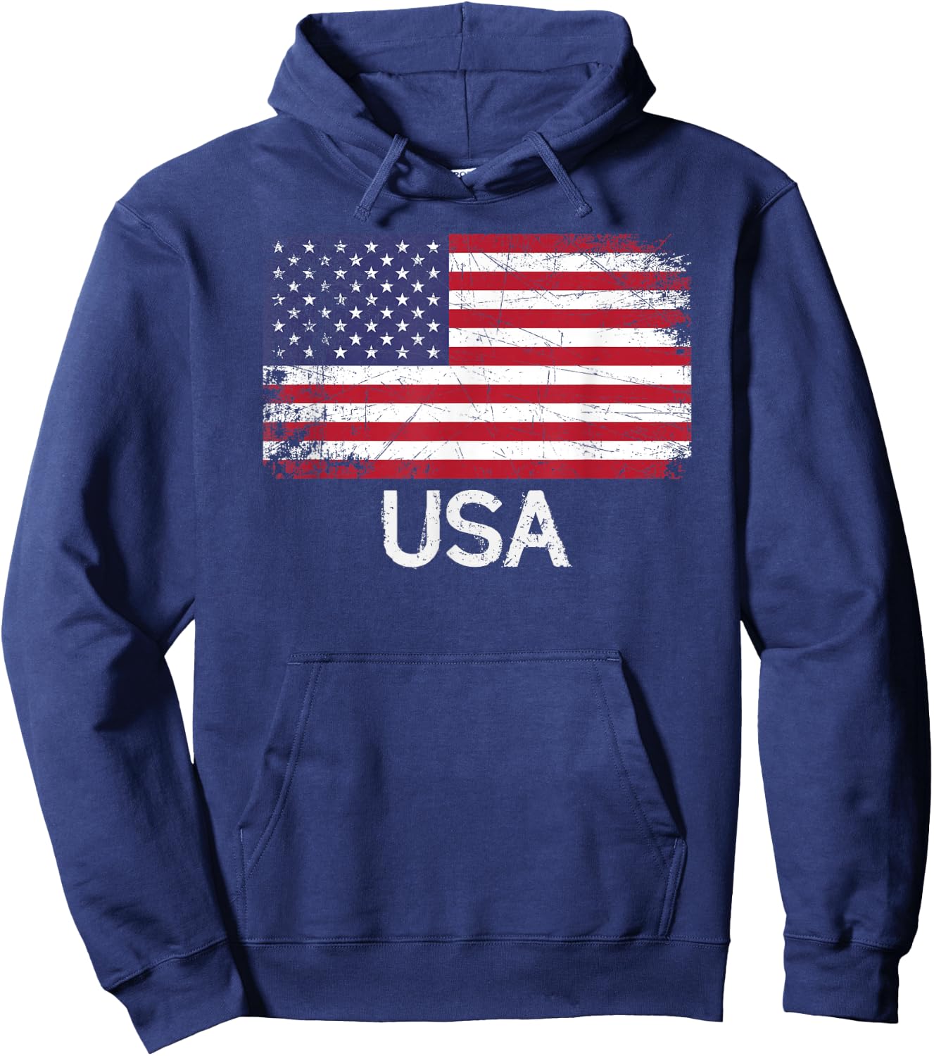 American Flag | Vintage Made in USA United States Gift Hoodie - Hoodie | Navy