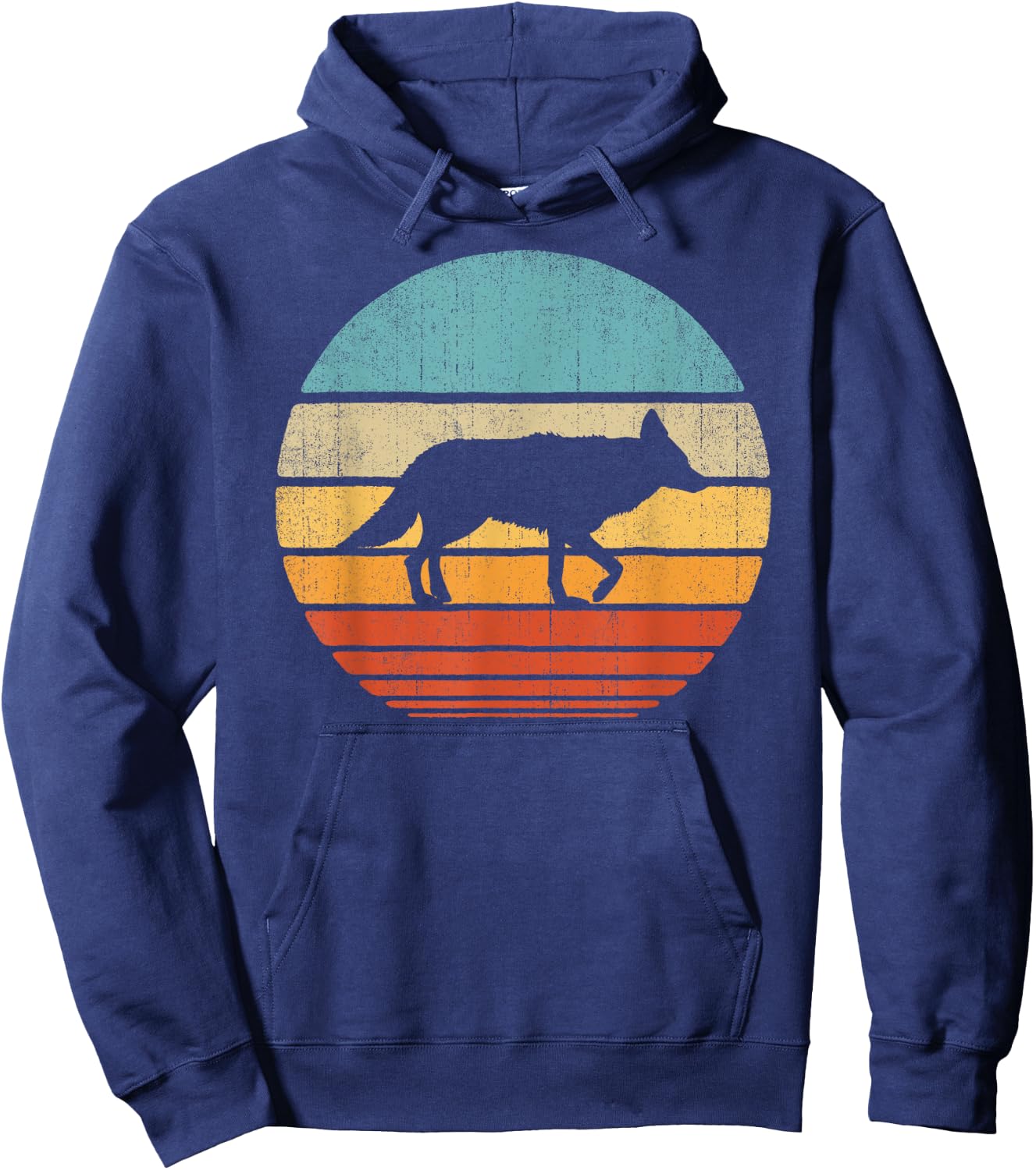 Coyote Retro Vintage 60s 70s Sunset Mammal Animal Men Women Hoodie - Hoodie | Navy