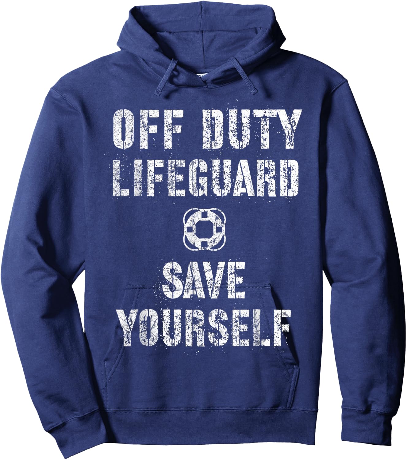 Funny Off Duty Save Yourself Lifeguard Swimming Pool Beach Hoodie - Hoodie | Navy
