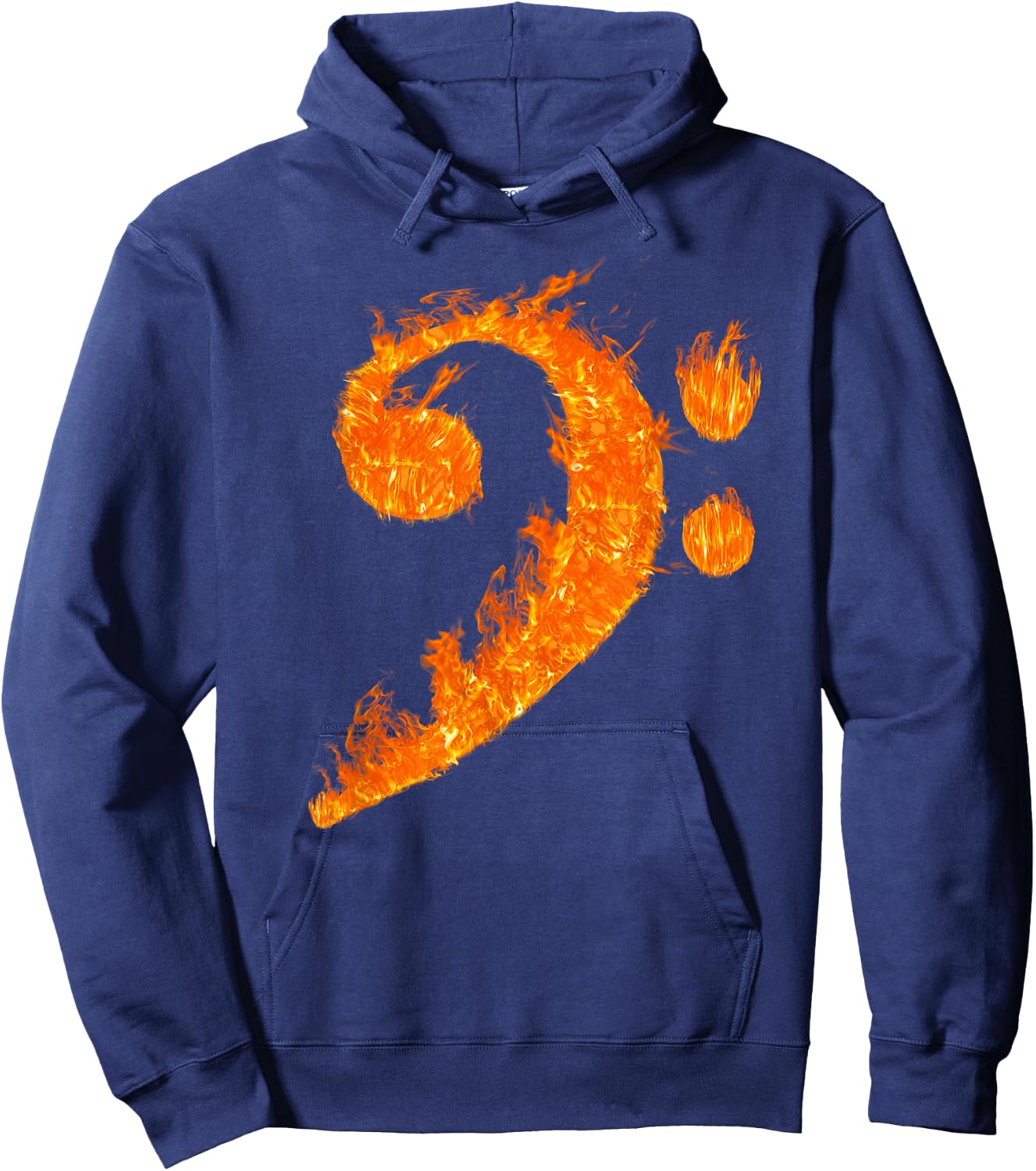 Cool Bass Clef Gift Women Fire Musical Symbol Lover Hoodie - Hoodie | Navy