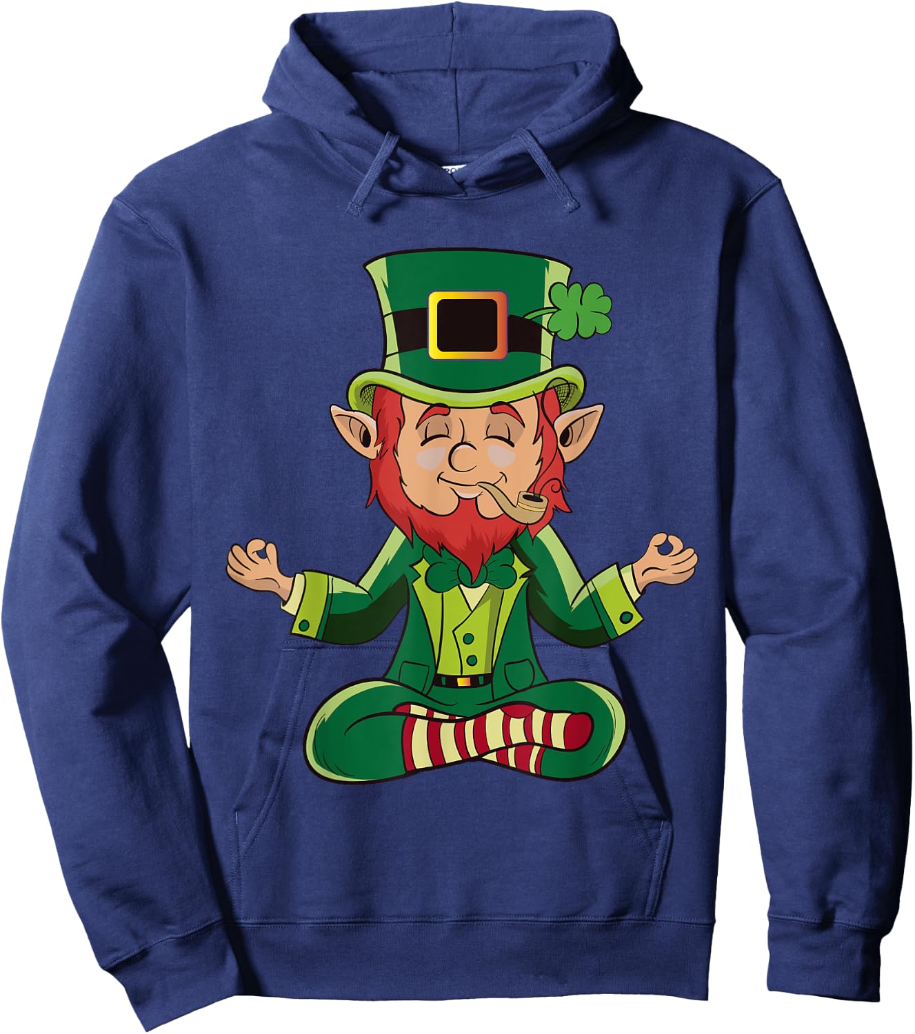 Meditating Yoga Leprechaun for Irish and St Paddy's Hoodie - Hoodie | Navy
