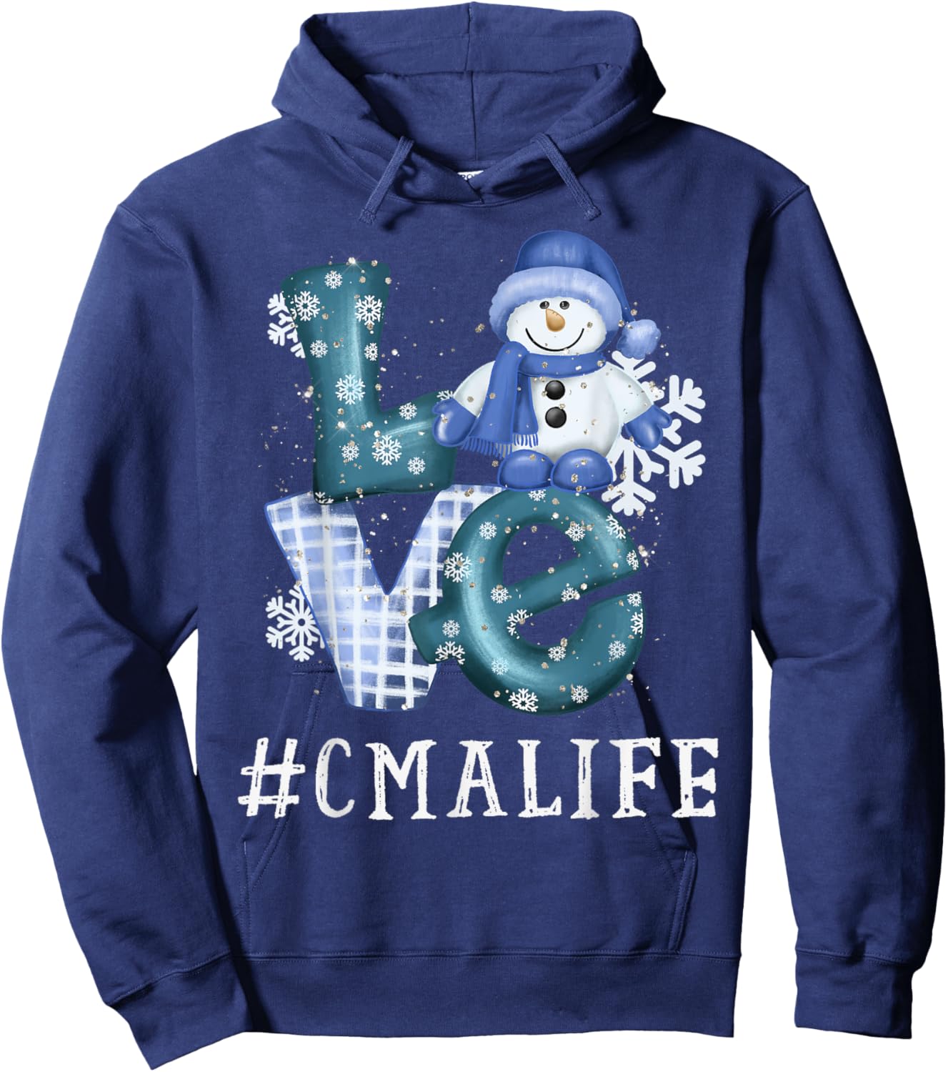 CMA Certified Medical Assistant Love Snowman Winter Season Hoodie - Hoodie | Navy