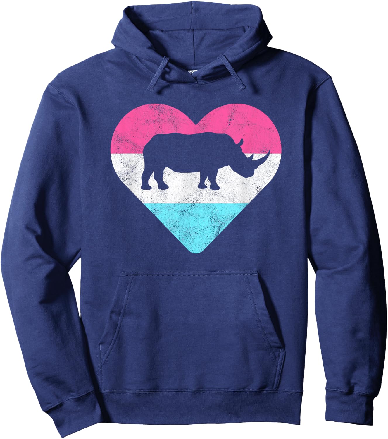 Retro Vintage Rhino Rhinoceros Gift or Girls Hoodie - Hoodie | Navy