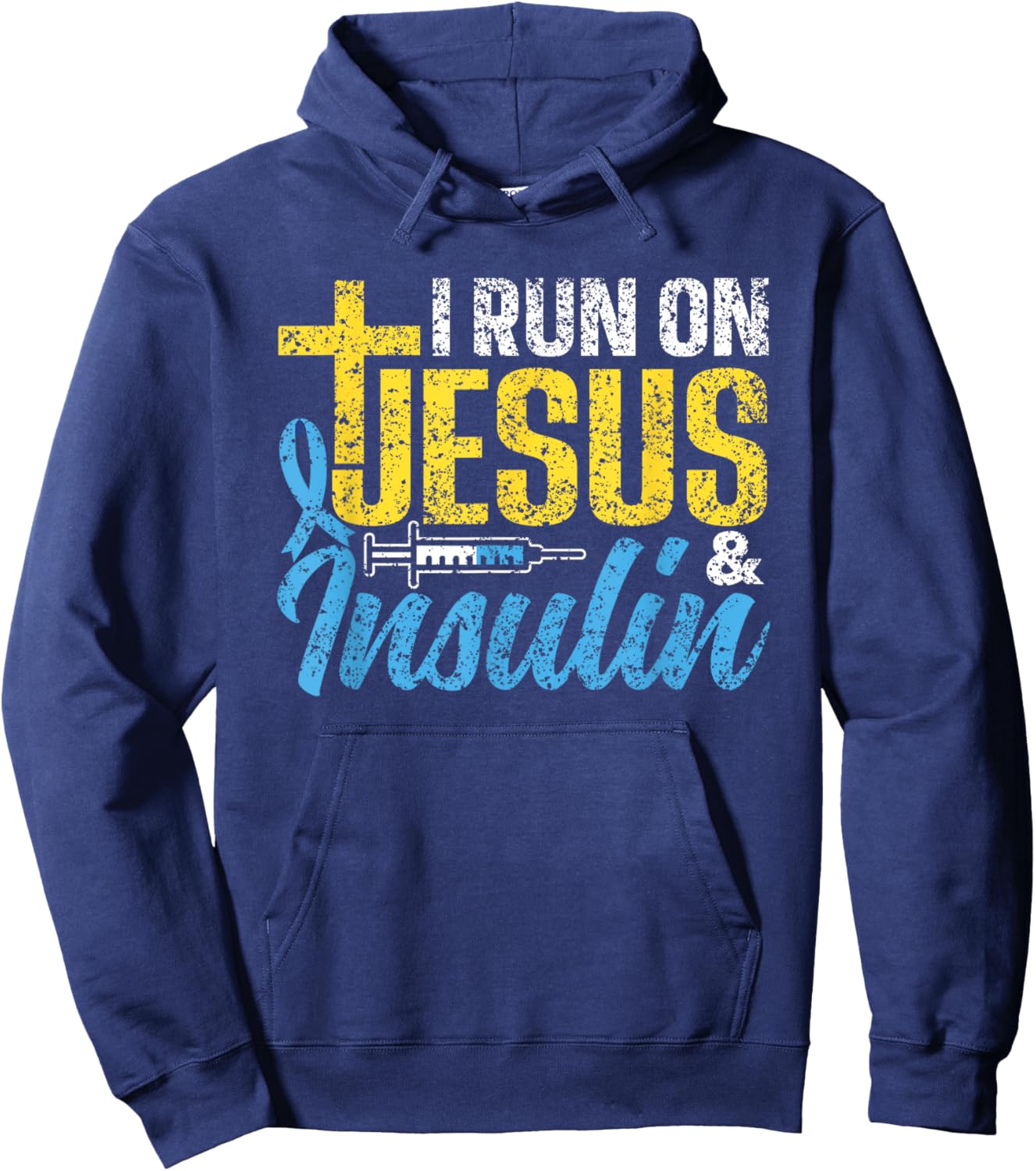 I Run On Jesus & Insulin Patient Type Diabetic Diabetes Hoodie - Hoodie | Navy