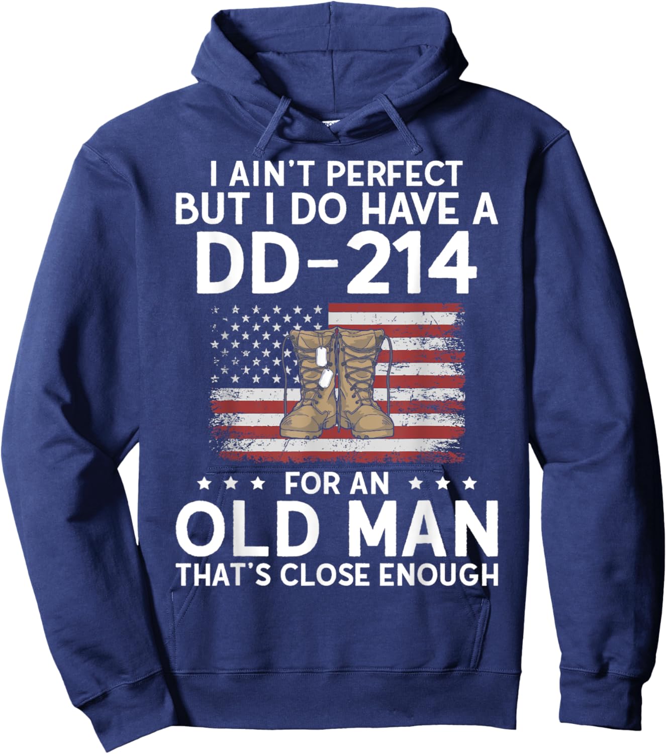 I Do Have a DD-214 Grumpy Old Veteran Grandpa Military Hoodie - Hoodie | Navy