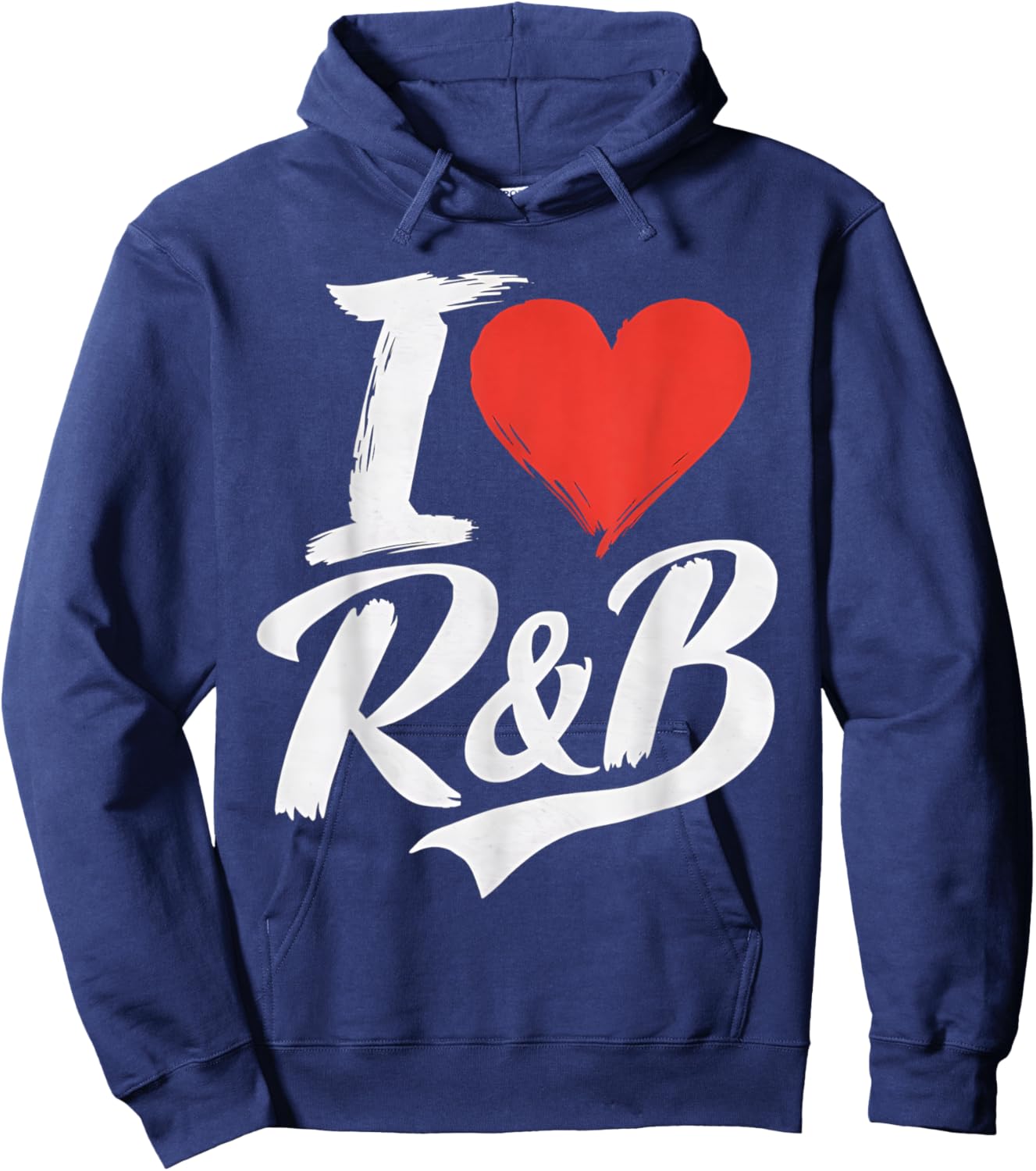 I Love Heart R&B Music I Love R&B Retro Music Fan Hoodie - Hoodie | Navy
