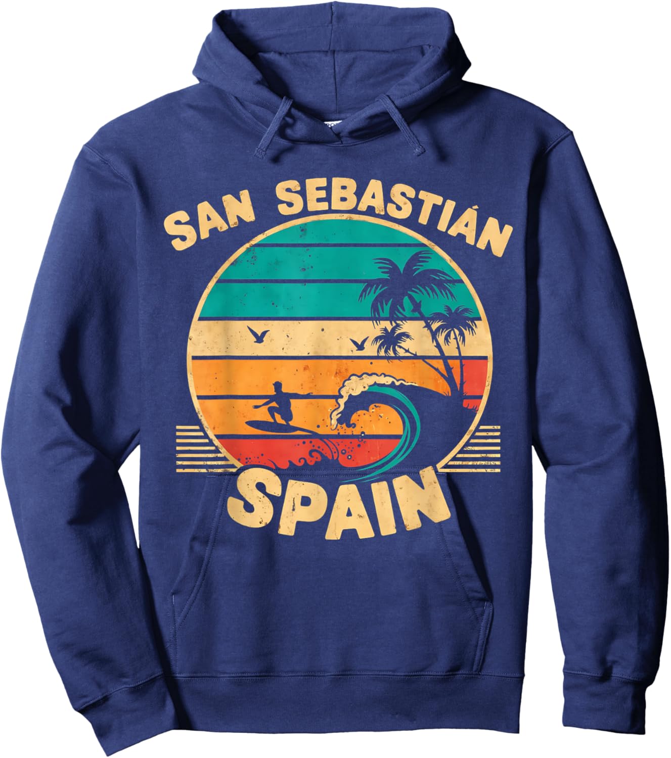 San Sebastian Spain City Passionate About Surfing Waves Hoodie - Hoodie | Navy