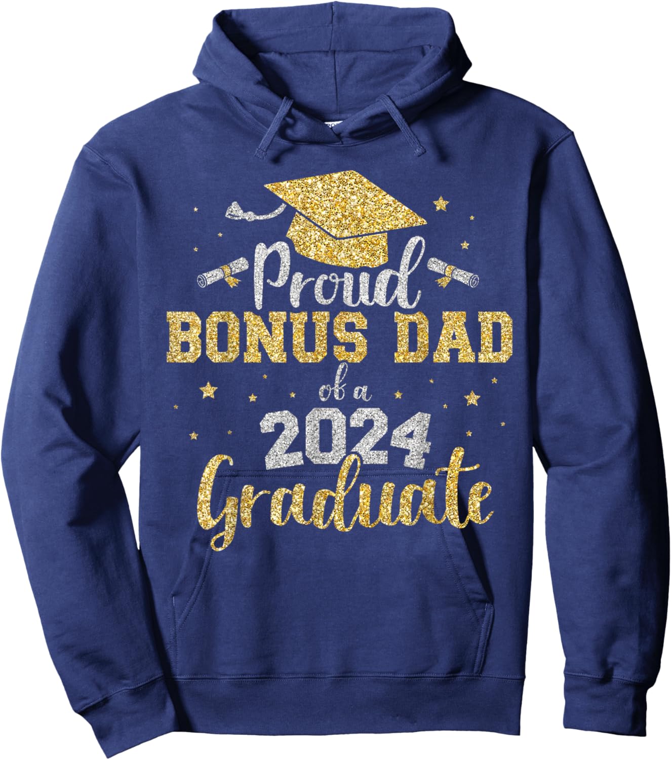 Proud bonus dad of class of 2024 graduate senior graduation Hoodie - Hoodie | Navy