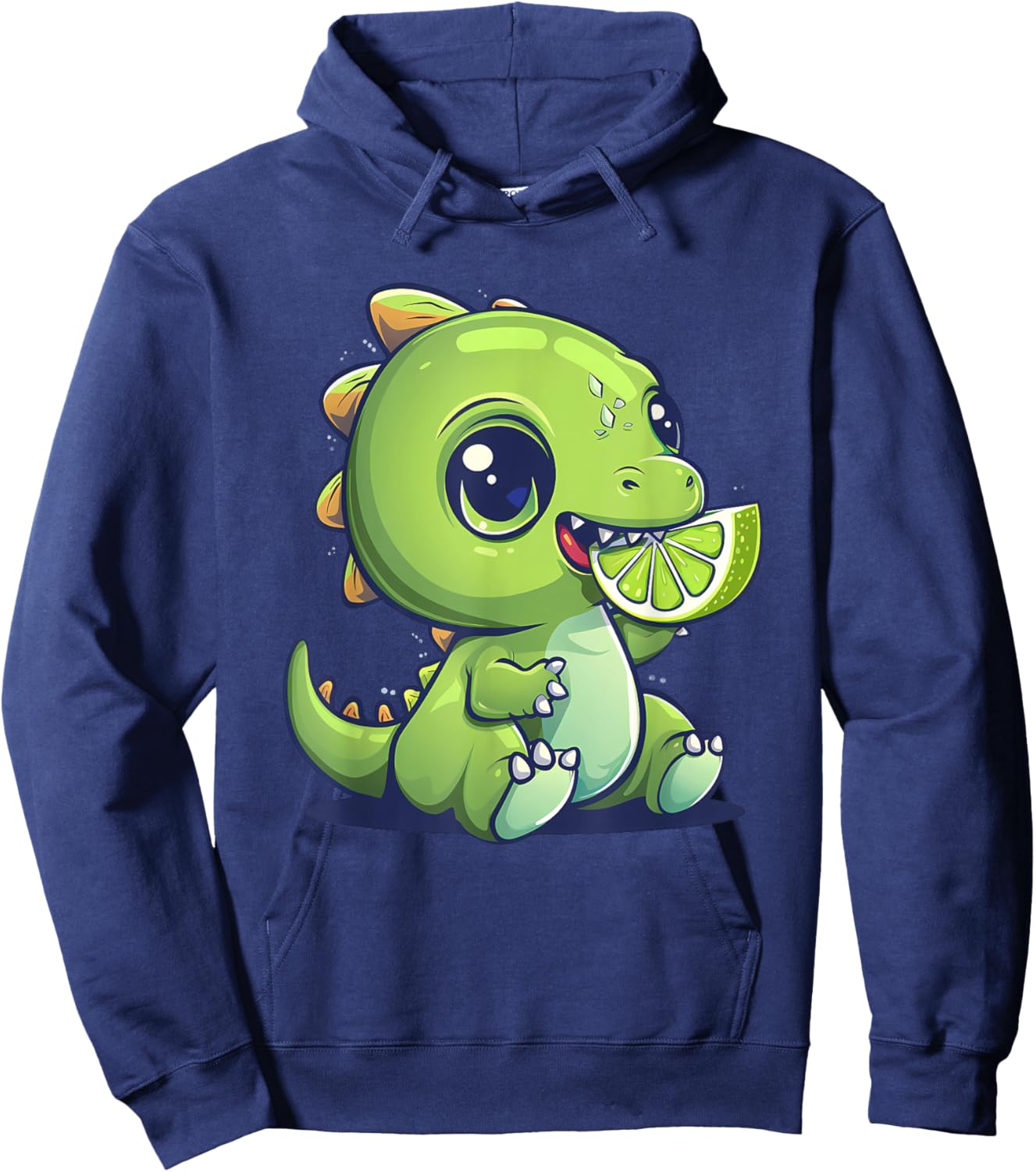 Aquarelle Lime Dino Artwork Lime Fruit Dinosaur Lover Hoodie - Hoodie | Navy