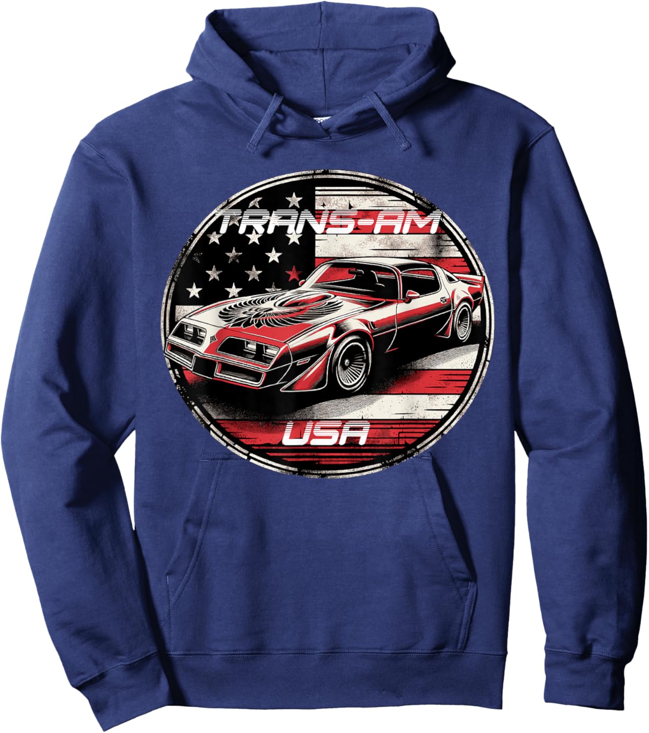 Trans Am Muscle Car American Muscle Trans Am Nation USA Flag Hoodie - Hoodie | Navy